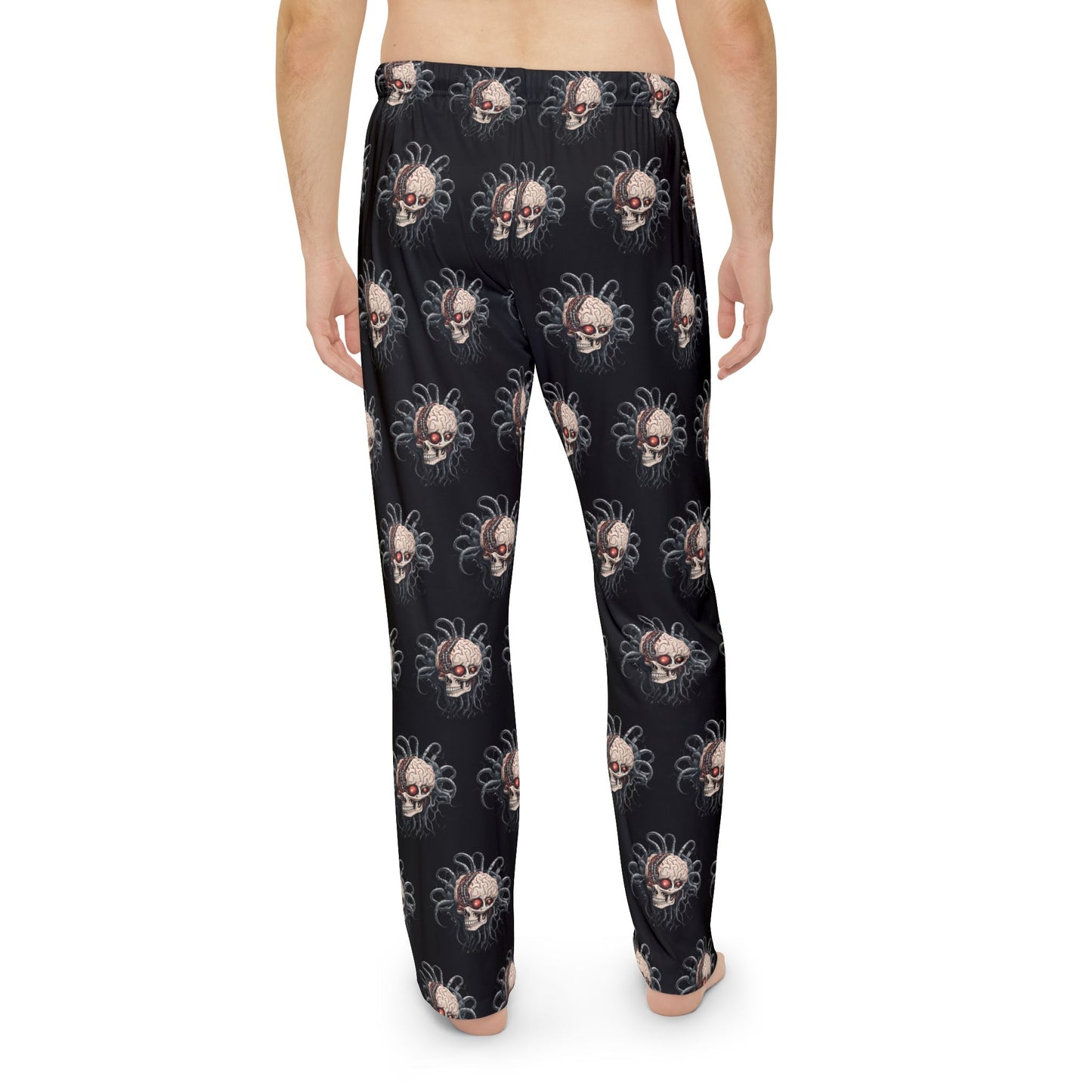 Contra Video Game Inspired Men's Pajama Pants | Cyborg Alien Tentacle Robotic Brain Skull Bottoms | Retro Game Lovers Sleep Wear Gift