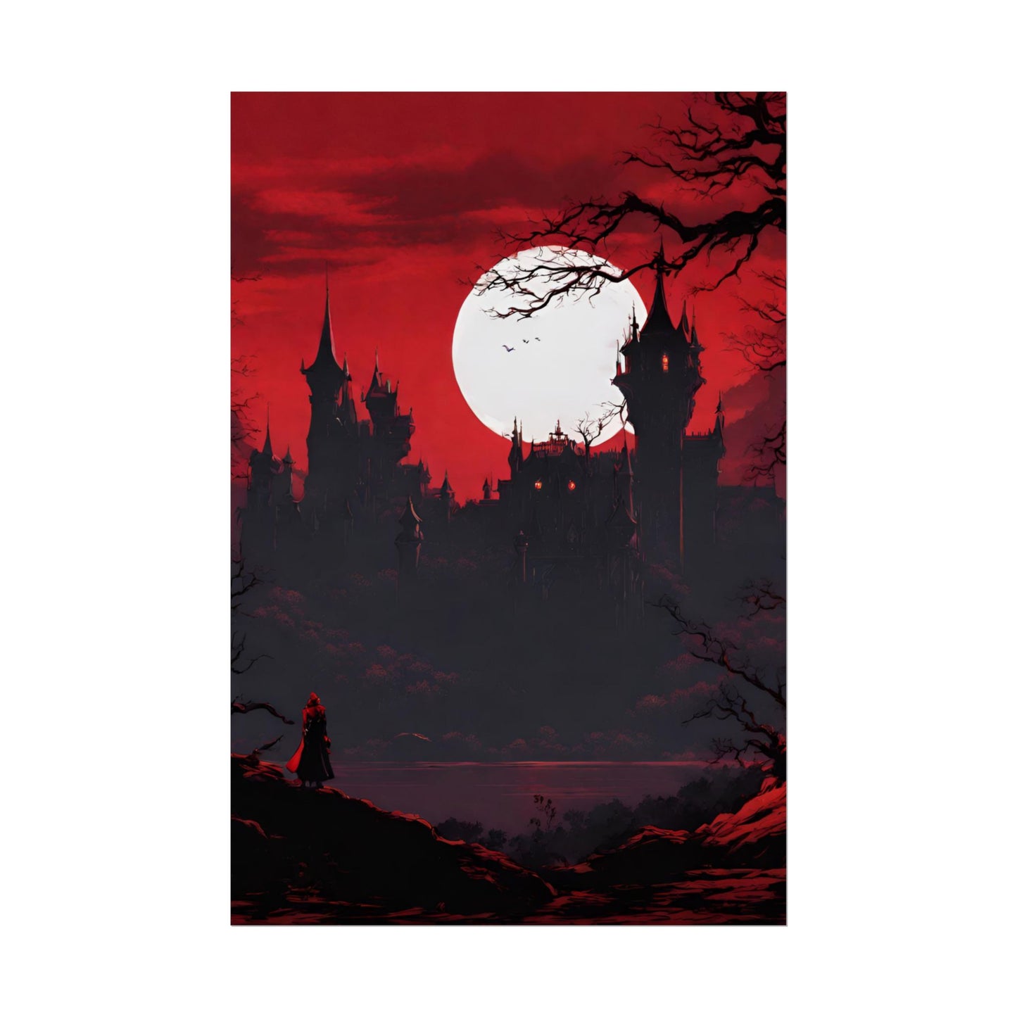 Castlevania Belmont Video Game Room Inspired Wall Decor | A Journey Into Horrid Evil Poster | Dracula Castle Vampire Night Wall Hanging