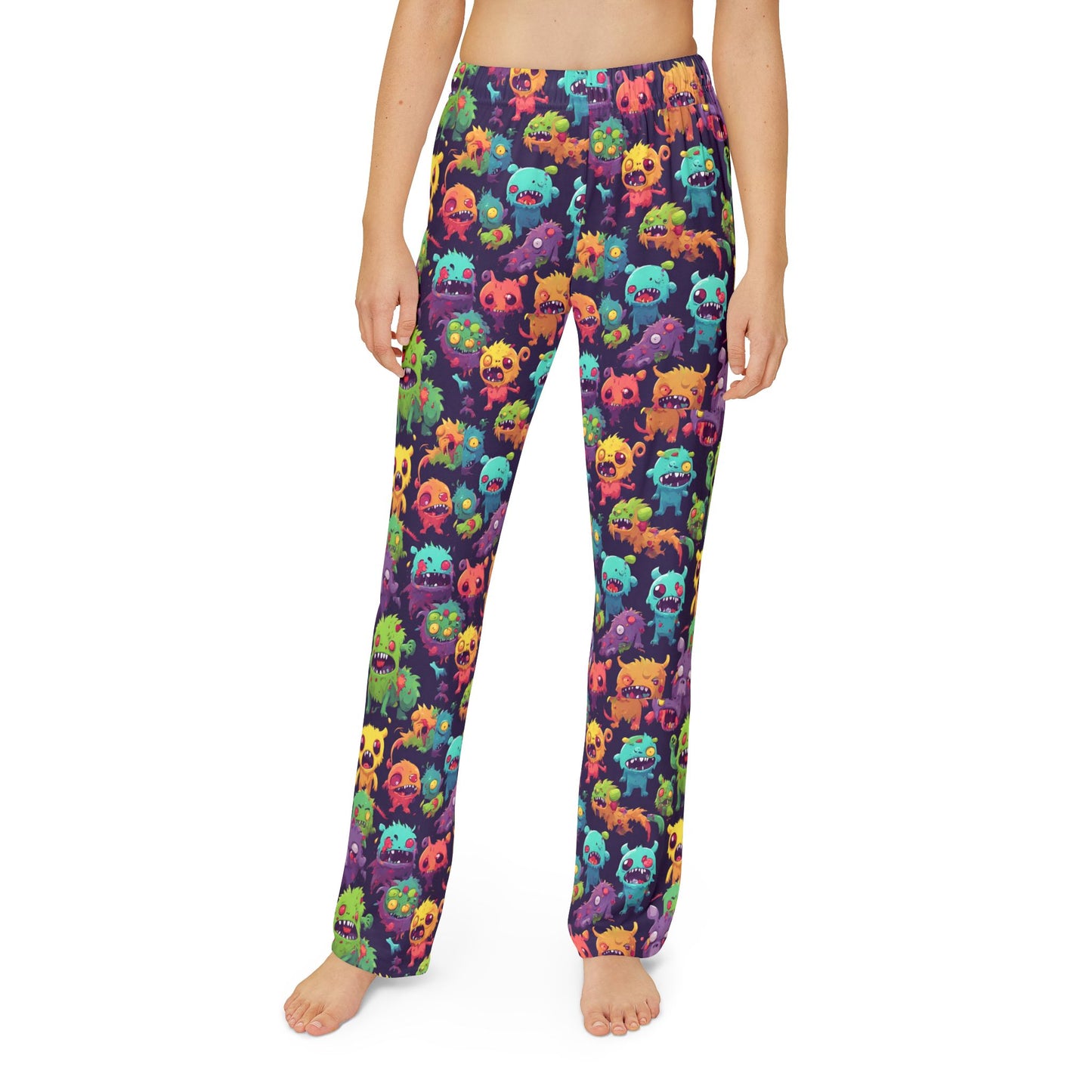 Kids Zombie Pajama Pants | Vintage 90's Style Retro Monster Gross Out Bed Time Wear | Cute Furry Fuzzy Yucky Beast Child Night Bottoms