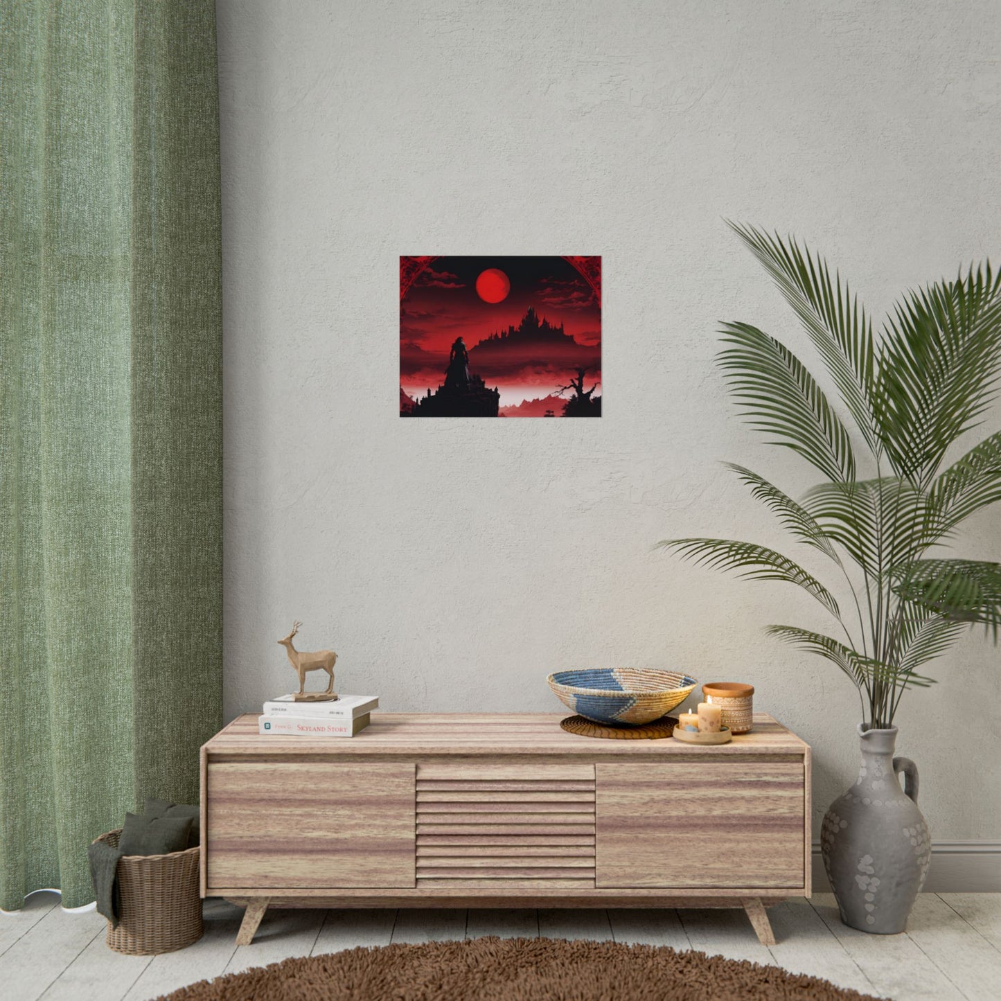 Castlevania Belmont Video Game Room Wall Decor | What A Horrible Night to Traverse the Darkness Art | Dracula Castle Vampire Wall Hanging