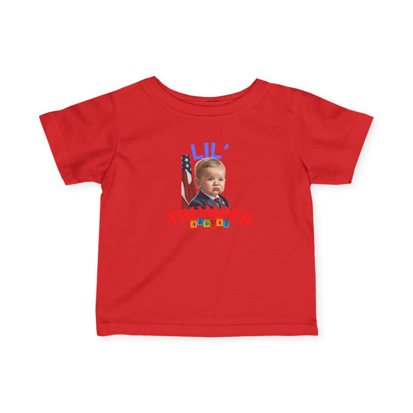 Baby Trump Infant Fine Jersey Tee - Lil Trumper Shirt, Infant Trump T-Shirt, Funny Political Baby Shirt, Cute President Toddler Top Gift