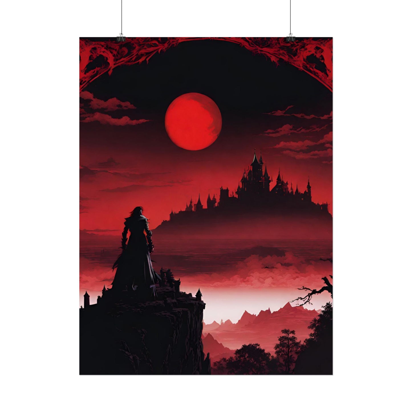 Castlevania Belmont Video Game Room Wall Decor | What A Horrible Night to Traverse the Darkness Art | Dracula Castle Vampire Wall Hanging