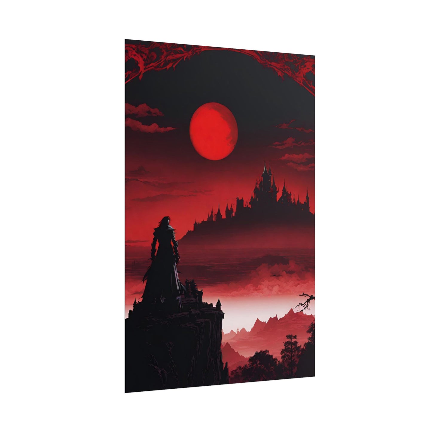 Castlevania Belmont Video Game Room Wall Decor | What A Horrible Night to Traverse the Darkness Art | Dracula Castle Vampire Wall Hanging