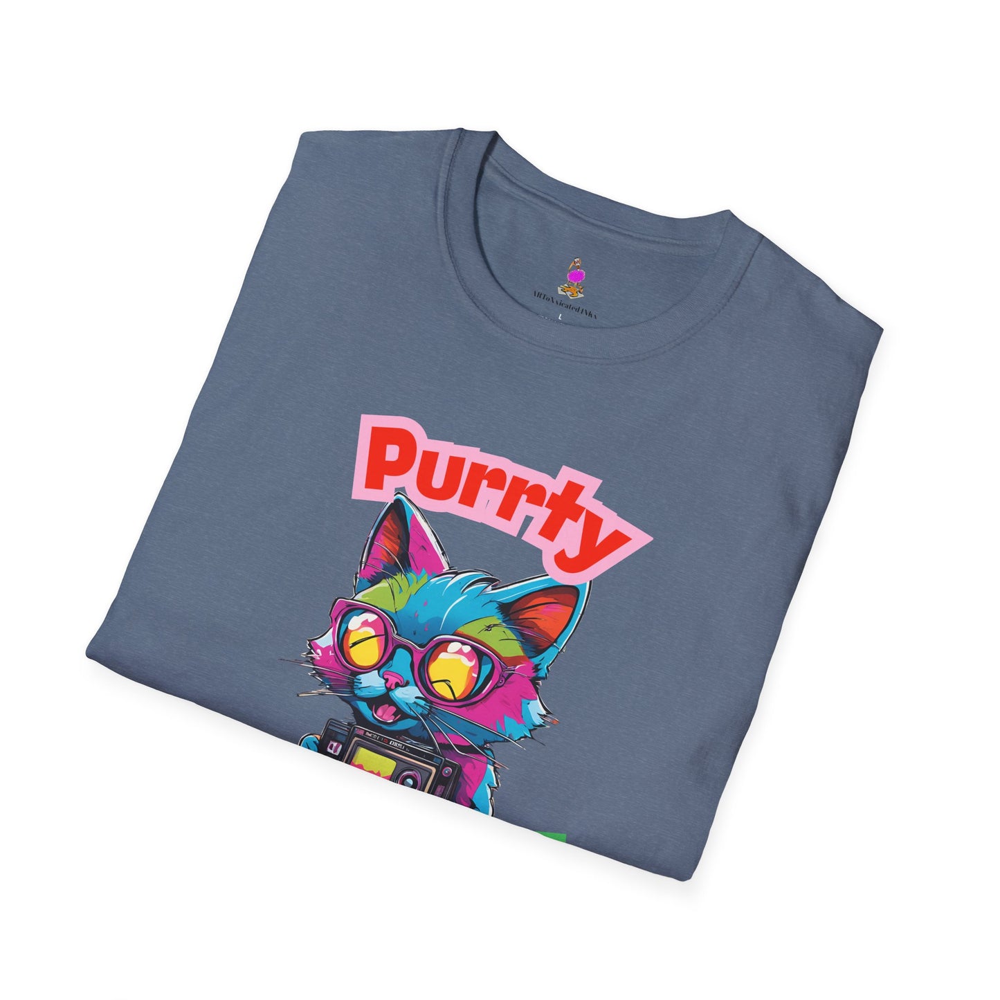 Retro Cat Tshirt, 80s Graphic Tee, Vintage Kitty Shirt, Funny Cat Lover Gift, Purrty 1985 Softstyle Unisex Top