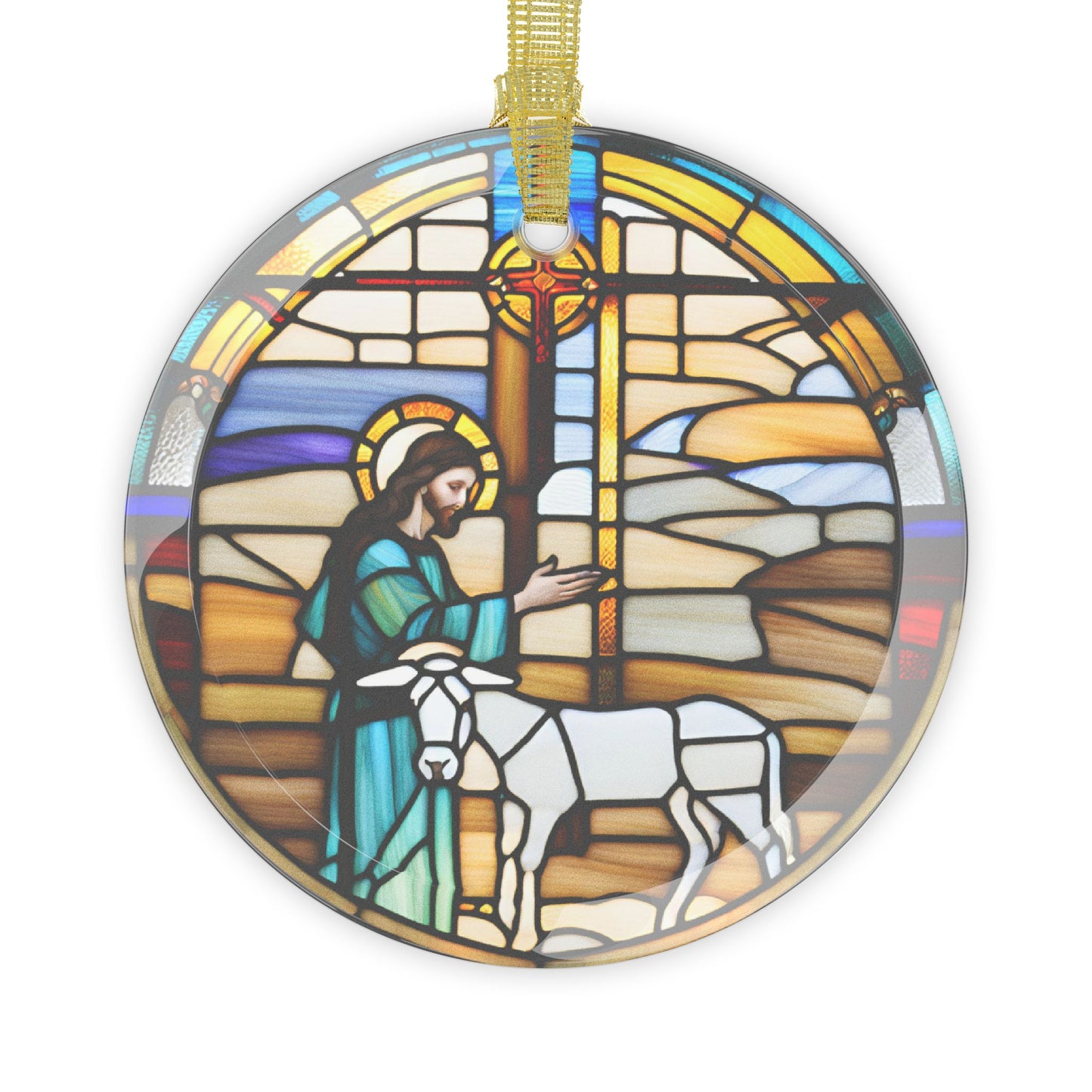 Jesus Christ Christmas Ornament Stained Glass Decoration