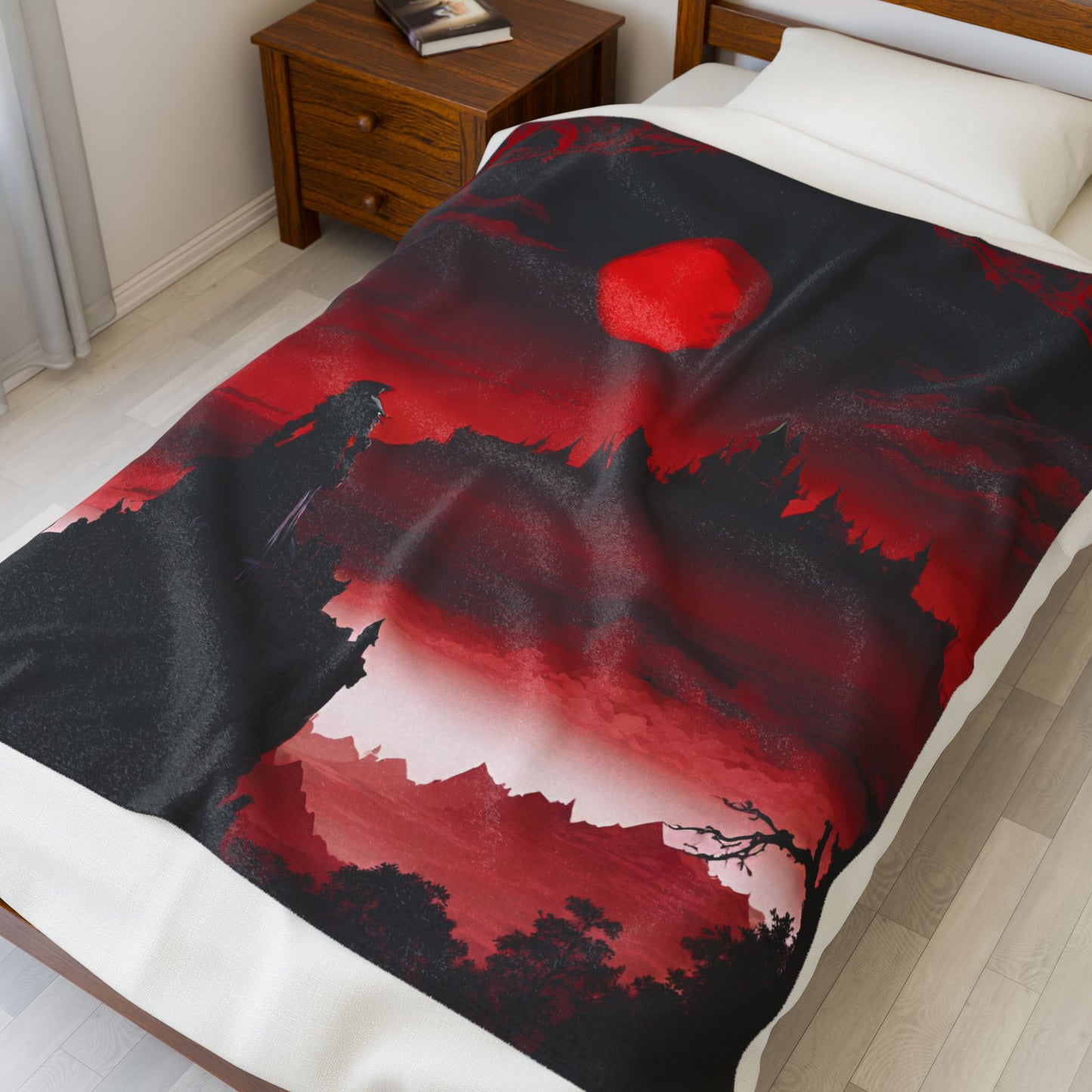 Castlevania Belmont Video Game Blanket | What A Horrible Night to Traverse the Darkness Fleece Throw | Dracula Castle Bed or Couch Cover