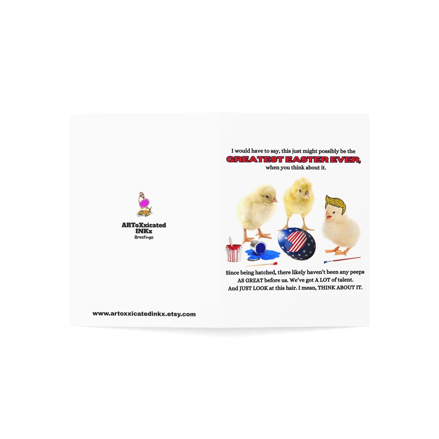 Funny Card, Easter gifts, Trump Card, America Gift, Greeting Card, Cute Chicks, Easter Peeps, Graphic Print, Political Humor