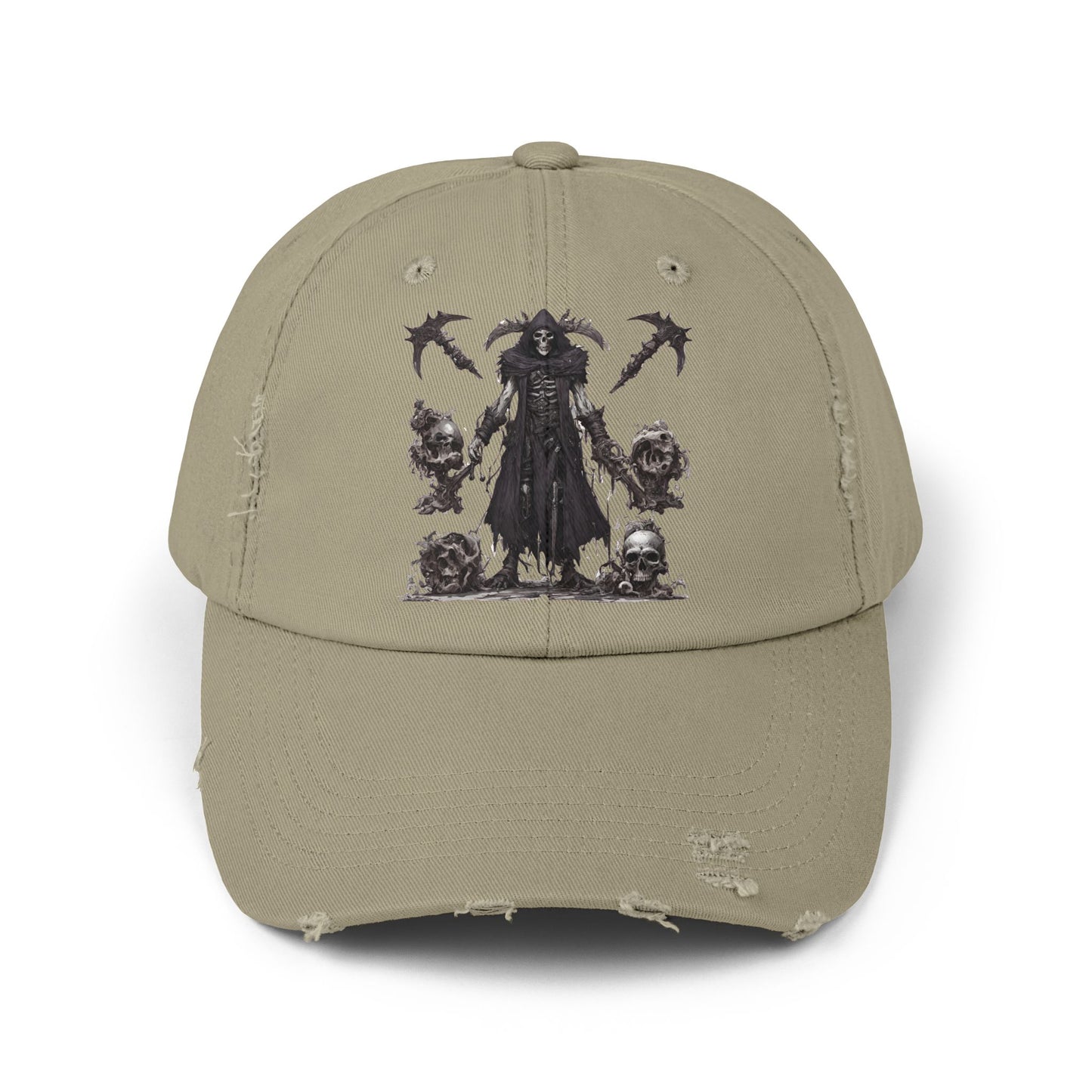 DEATHeCUTIONER Series Executioner Hat | Depths of Hell Rising Skeleton Cap | Trendy Evil Dust & Bones Grim Reaper Spring, Summer Wear Gift