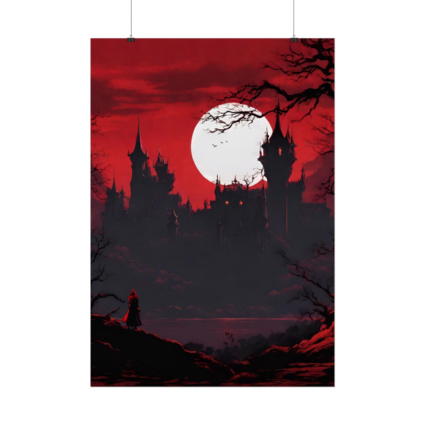 Castlevania Belmont Video Game Room Inspired Wall Decor | A Journey Into Horrid Evil Poster | Dracula Castle Vampire Night Wall Hanging
