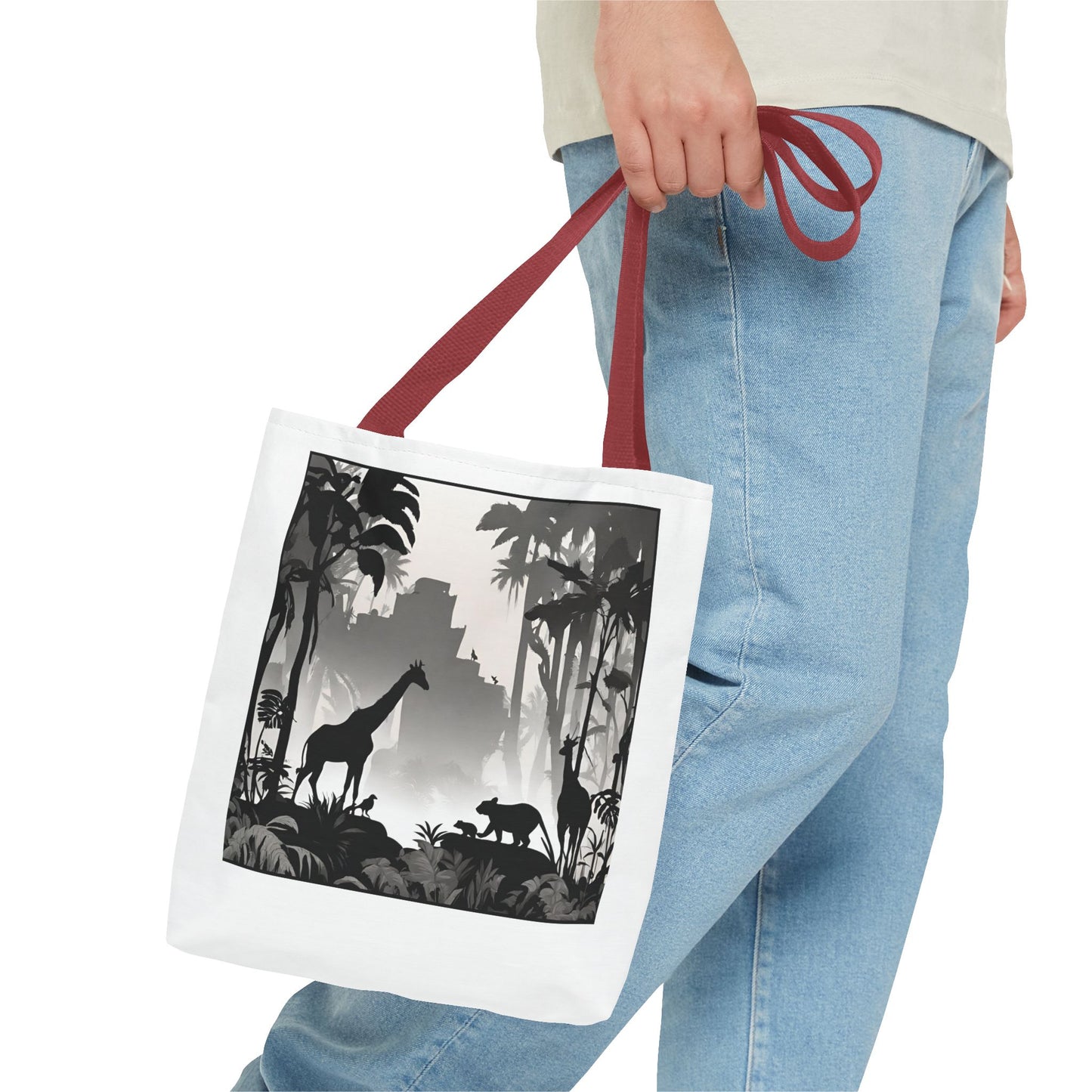 Giraffe Tote Bag | Savannah Forest Grocery Bag | Shadow Giraffes Nature Scene Travel Tote | Daily Office Traveler Tote Bag