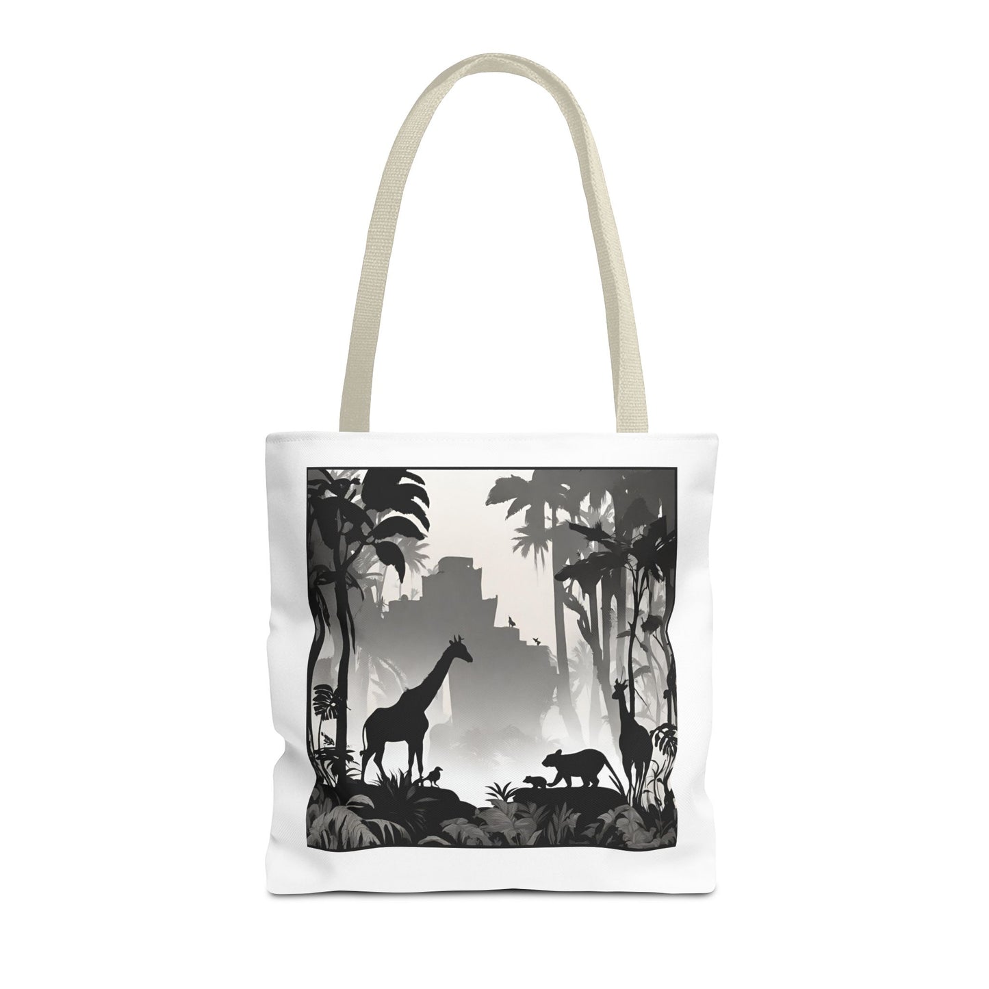 Giraffe Tote Bag | Savannah Forest Grocery Bag | Shadow Giraffes Nature Scene Travel Tote | Daily Office Traveler Tote Bag