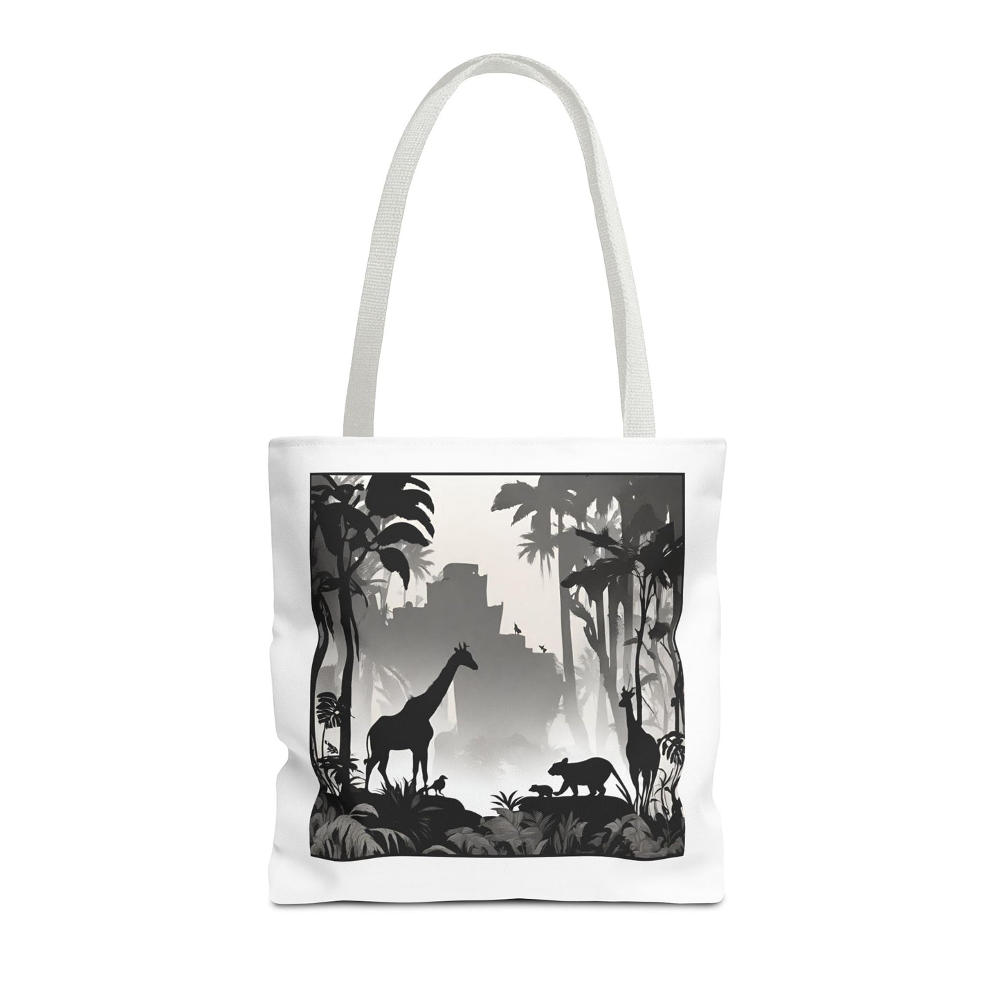 Giraffe Tote Bag | Savannah Forest Grocery Bag | Shadow Giraffes Nature Scene Travel Tote | Daily Office Traveler Tote Bag