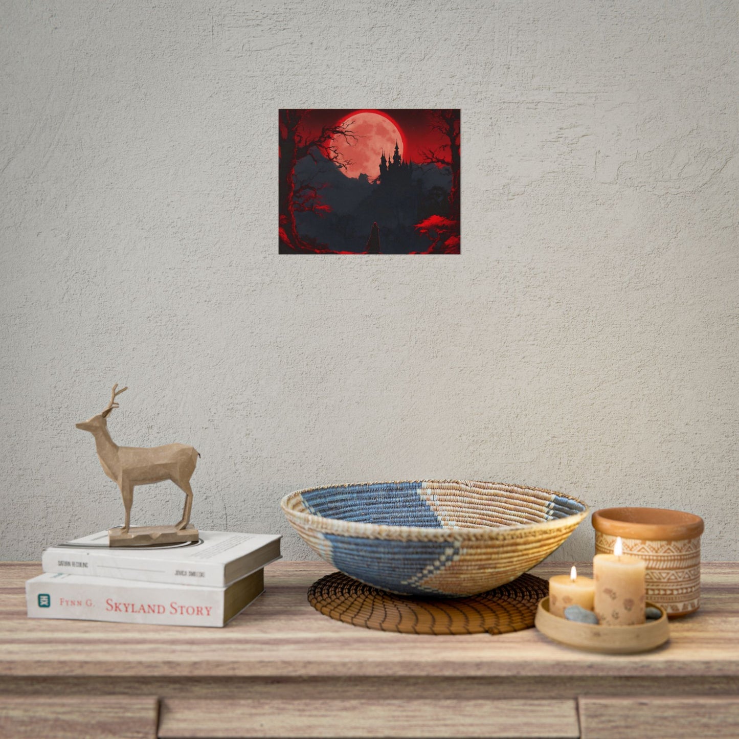 Castlevania Belmont Video Game Room Inspired Wall Decor | Cursed Ring of Lunar Blood Poster | Dracula Castle Vampire Night Wall Hanging