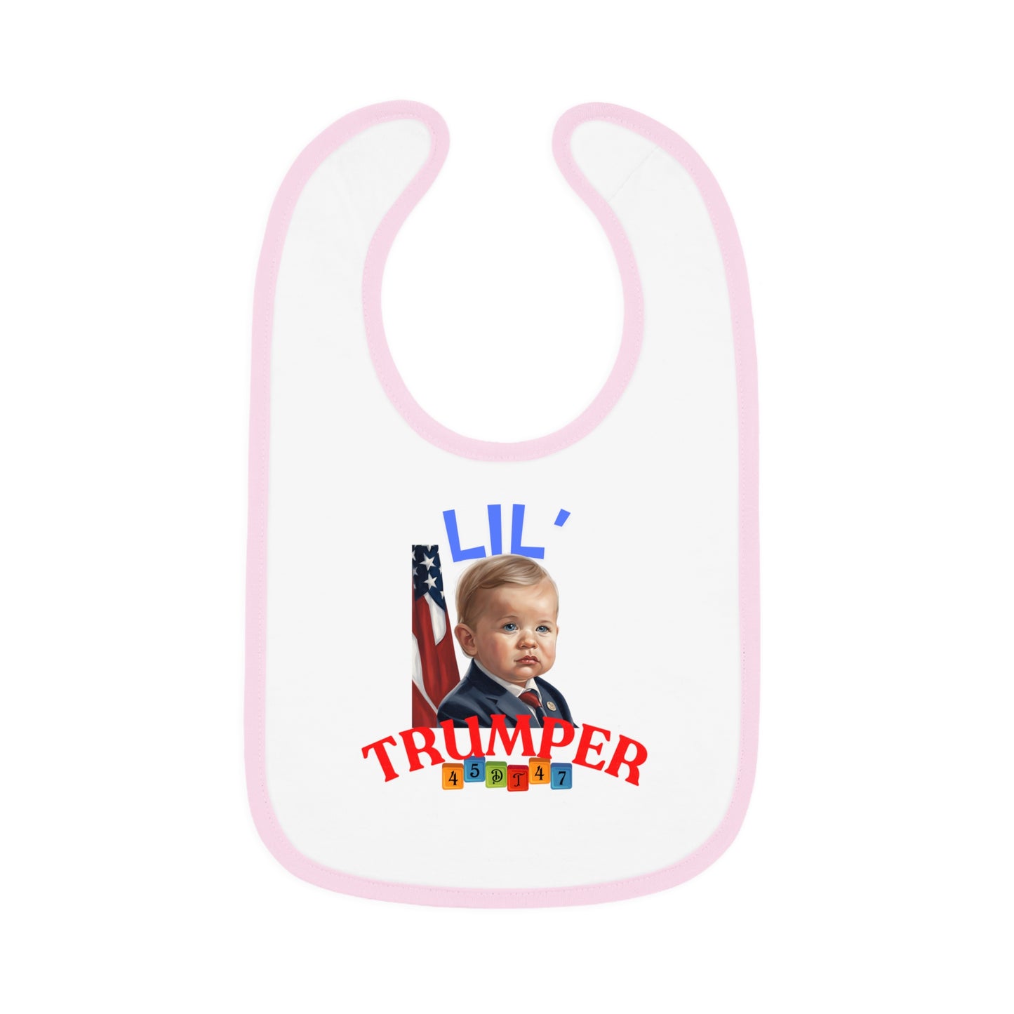 Baby Bib, Lil Trumper Trump Supporter Cotton Bib, Baby Gift, Gender Neutral Baby Shower, Newborn Gift, Infant Feeding, Baby Accessories