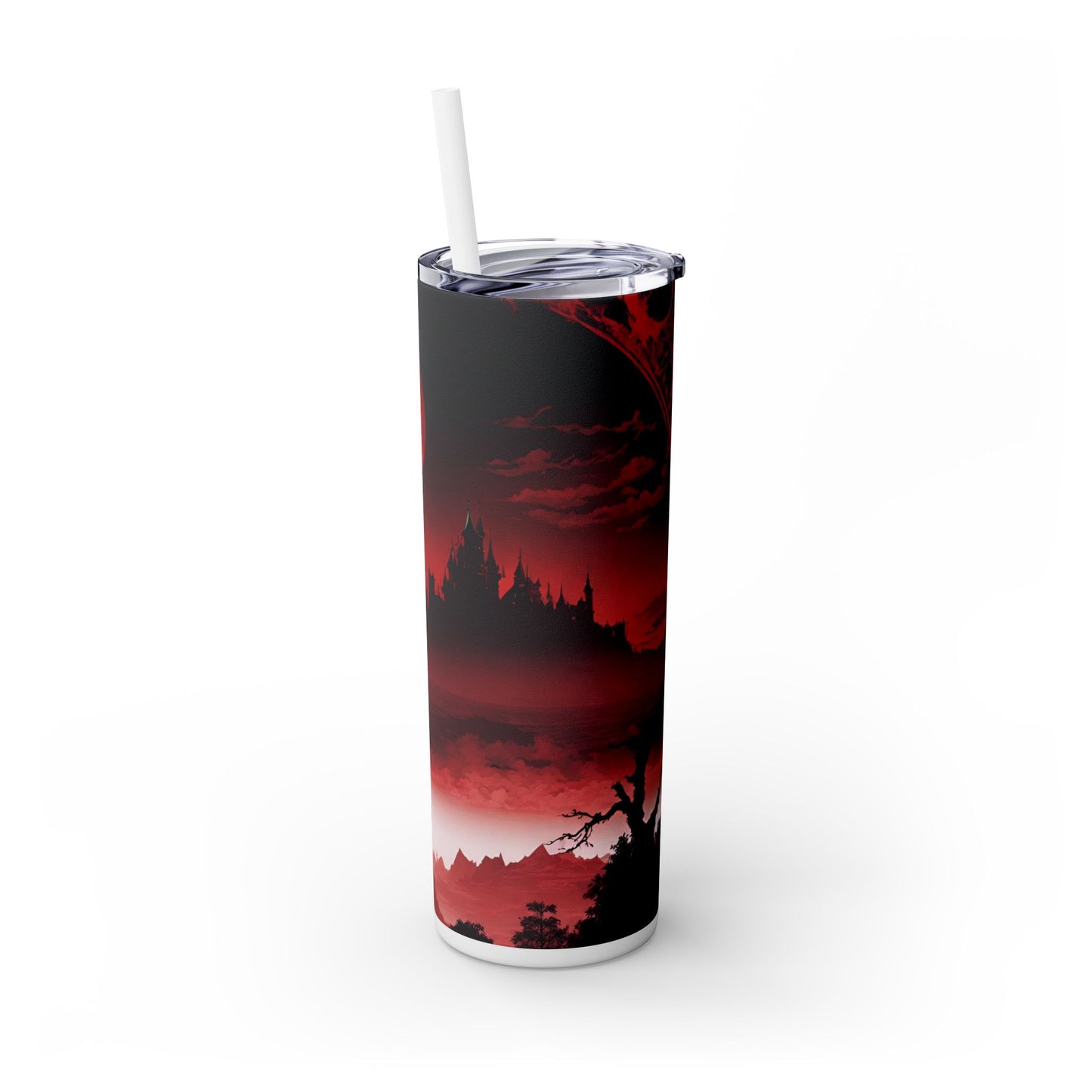 Castlevania Belmont Video Game Inspired Skinny Tumbler | What a Horrible Night to Traverse the Darkness Cup | Dracula Castle Gamer Road Gift