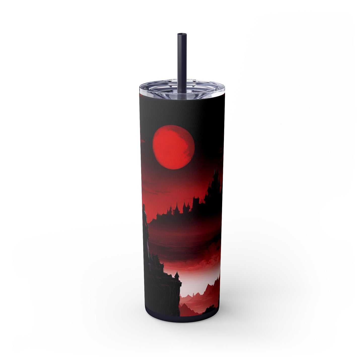 Castlevania Belmont Video Game Inspired Skinny Tumbler | What a Horrible Night to Traverse the Darkness Cup | Dracula Castle Gamer Road Gift