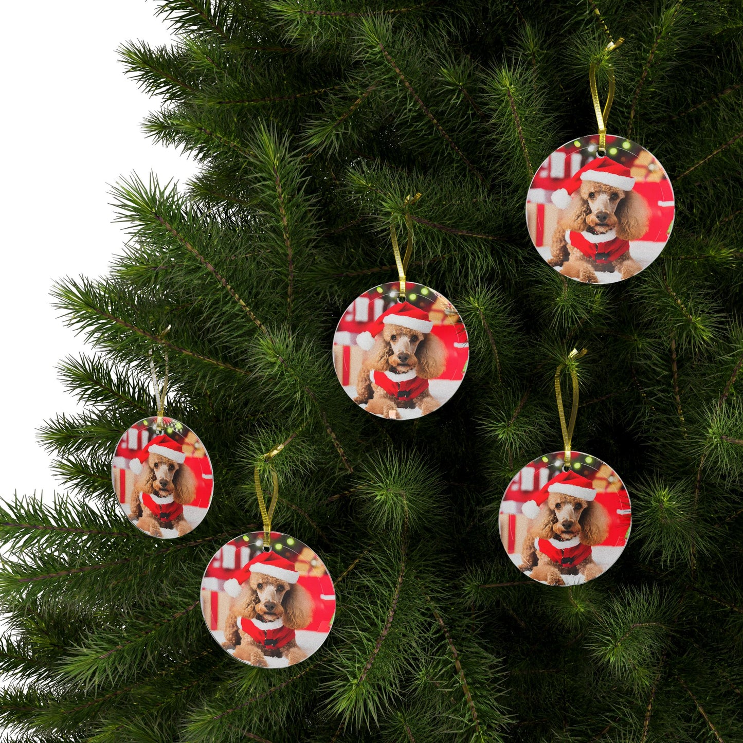 Poodle Christmas Ornament, Holiday Tree Decoration, Adorable Dog Ornament, Dog Lovers Gift, Round Glass Keepsake, Pet Xmas Collectible