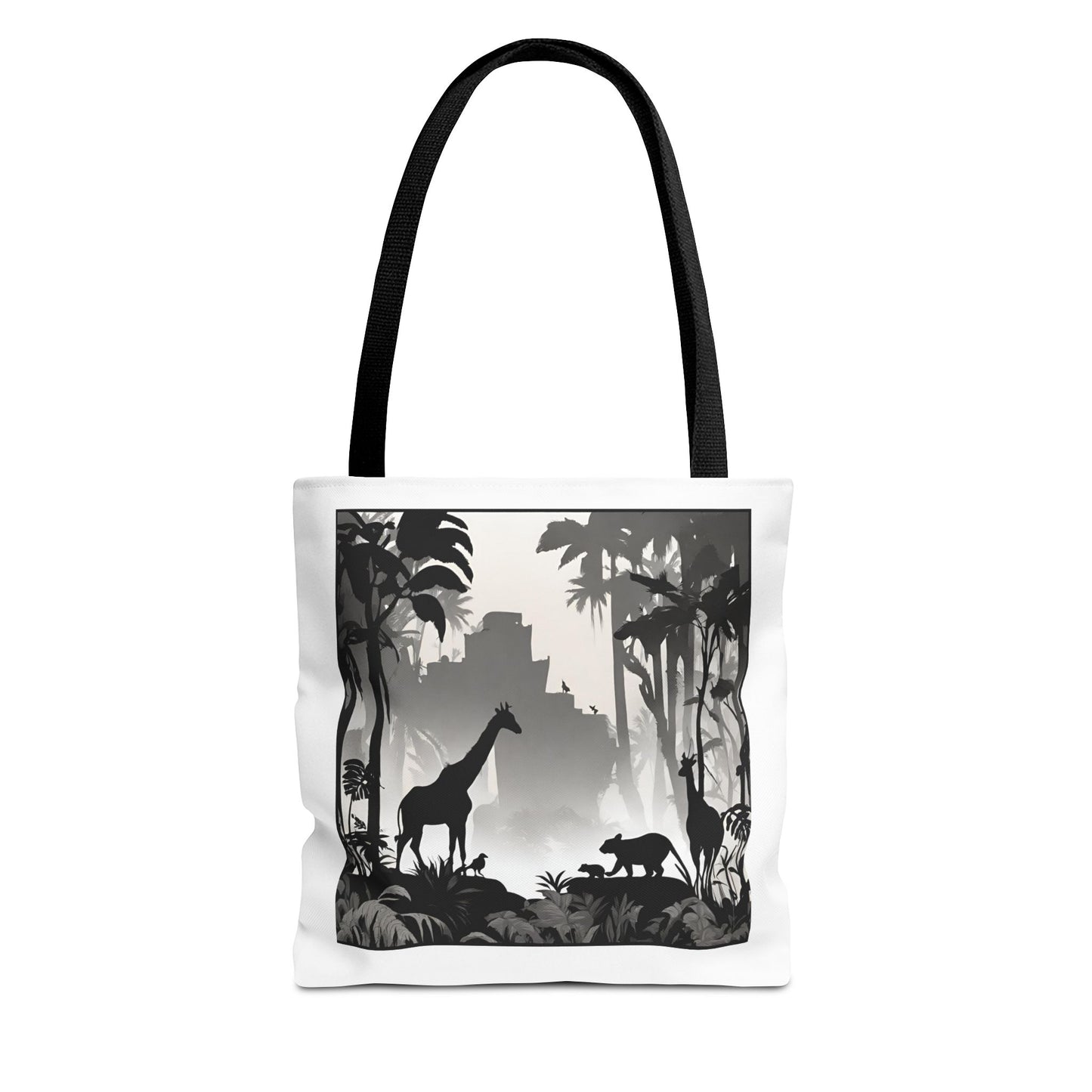 Giraffe Tote Bag | Savannah Forest Grocery Bag | Shadow Giraffes Nature Scene Travel Tote | Daily Office Traveler Tote Bag