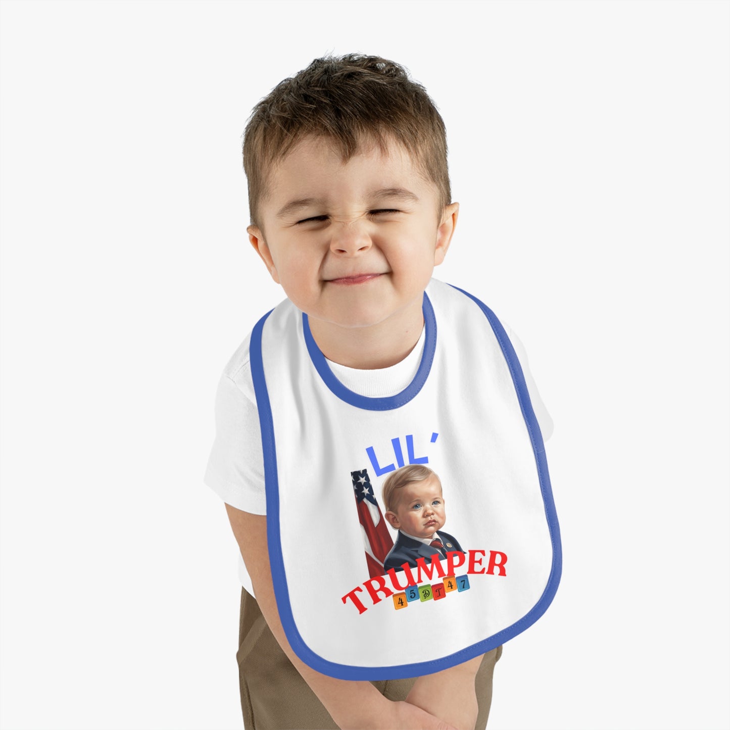 Baby Bib, Lil Trumper Trump Supporter Cotton Bib, Baby Gift, Gender Neutral Baby Shower, Newborn Gift, Infant Feeding, Baby Accessories