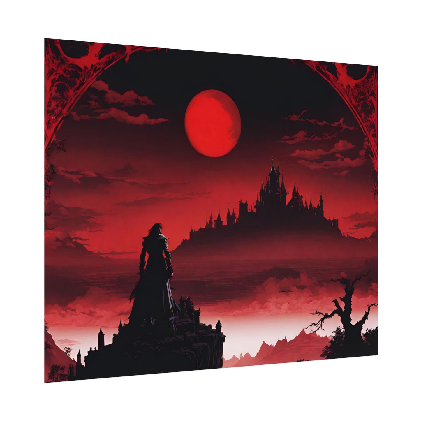 Castlevania Belmont Video Game Room Wall Decor | What A Horrible Night to Traverse the Darkness Art | Dracula Castle Vampire Wall Hanging