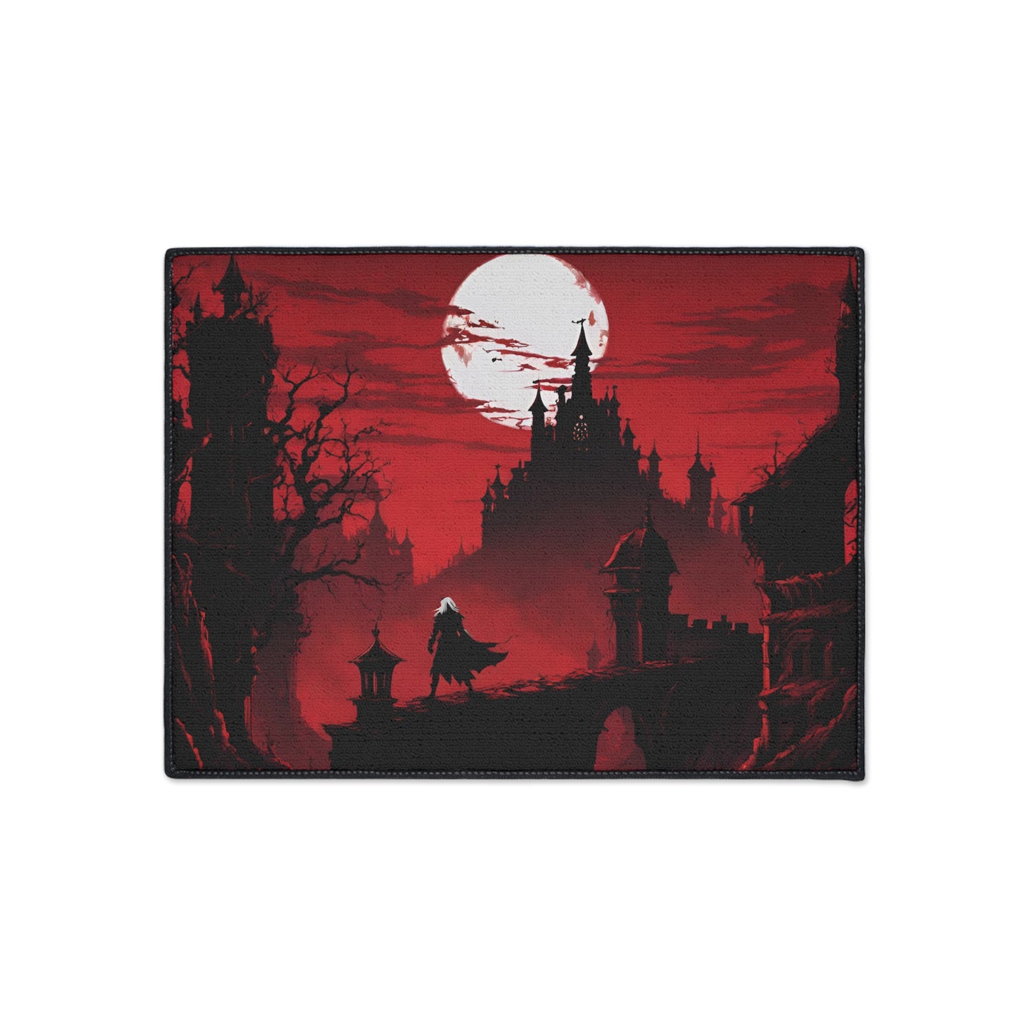 Castlevania Belmont Video Game Inspired Floor Mat | Death and Terror Await in the Dark of Night Bathroom Decor | Dracula Door Entry Gift