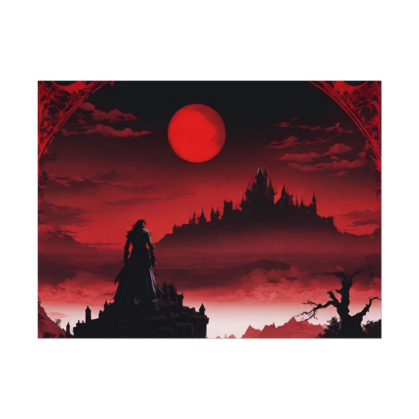 Castlevania Belmont Video Game Room Wall Decor | What A Horrible Night to Traverse the Darkness Art | Dracula Castle Vampire Wall Hanging