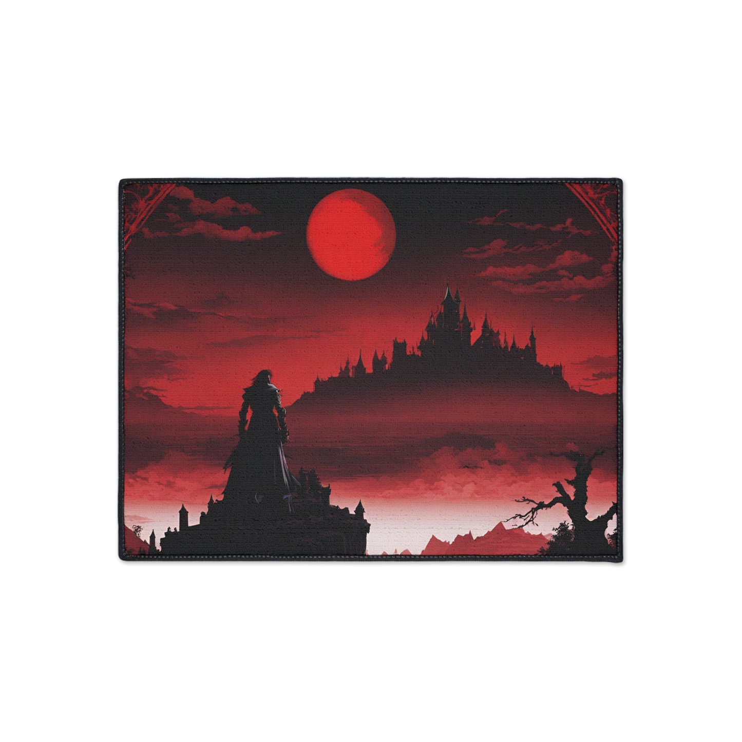 Castlevania Belmont Video Game Inspired Floor Mat | Death and Terror Await in the Dark of Night Bathroom Decor | Dracula Door Entry Gift