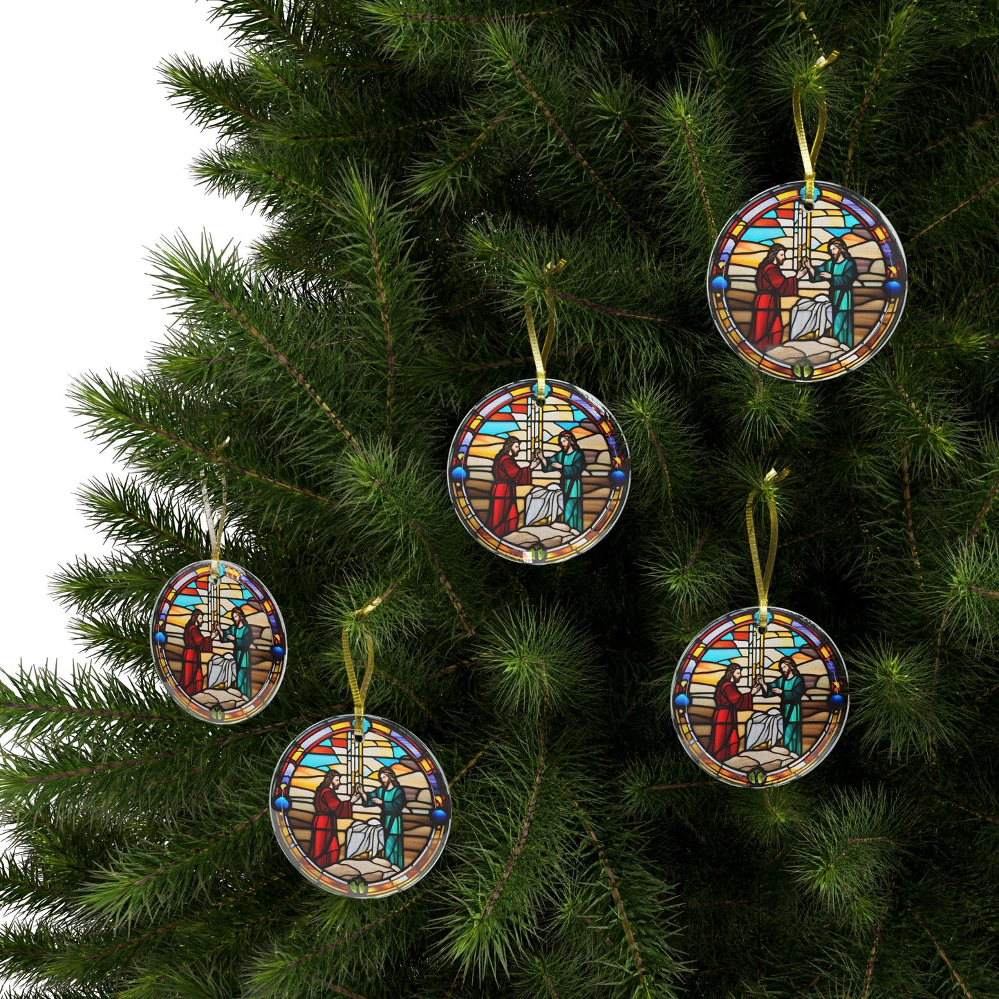 Jesus Christ Christmas Ornament Stained Glass Decoration