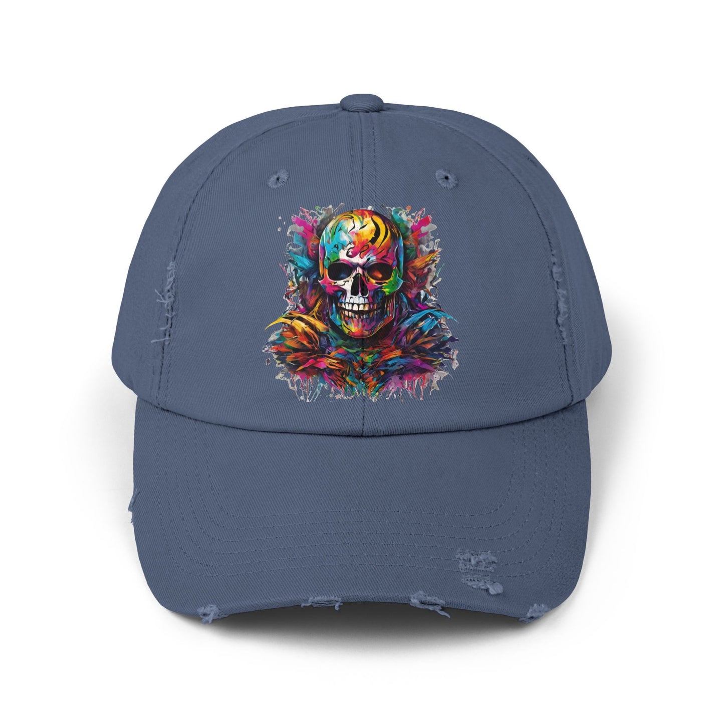 Abstract Art Unisex Cap | Masters of the Universe Inspired Hat | Rainbow Psychedelic Skull Spring Fishing Cap | Evil Scareglow Skeletor Gift