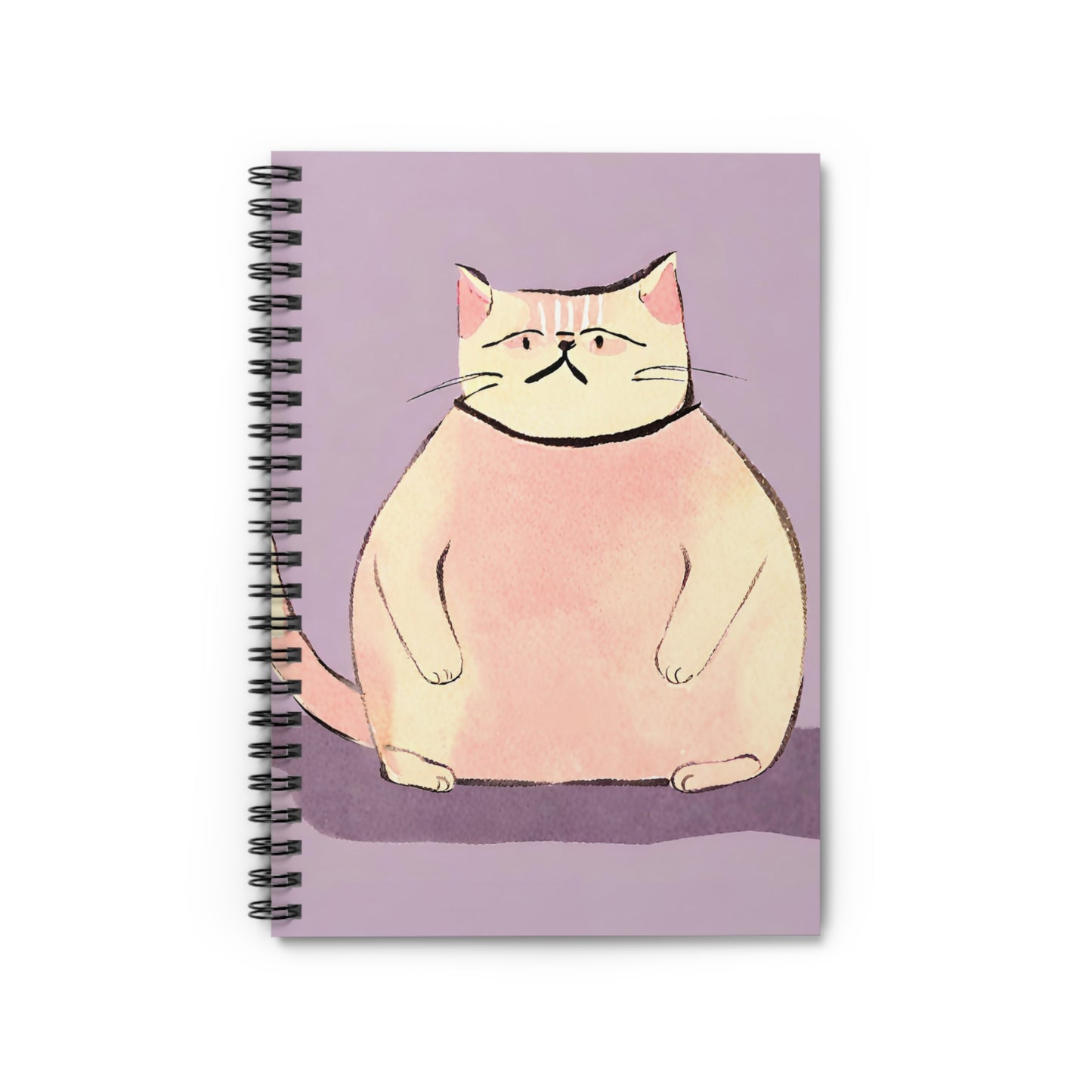 Offended Cat Unhappy Kitty Spiral Notebook Rule Line Paper A5 6x8 Inch Size Journal