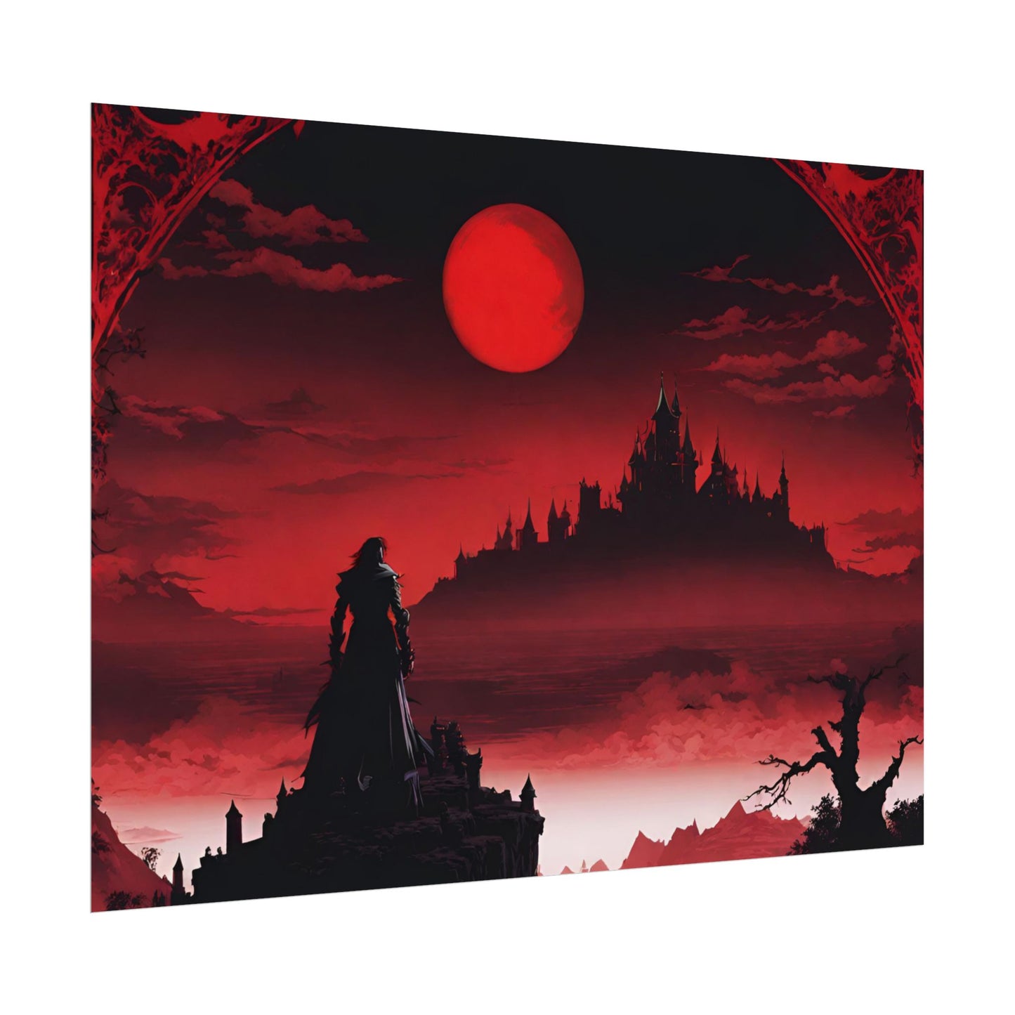 Castlevania Belmont Video Game Room Wall Decor | What A Horrible Night to Traverse the Darkness Art | Dracula Castle Vampire Wall Hanging