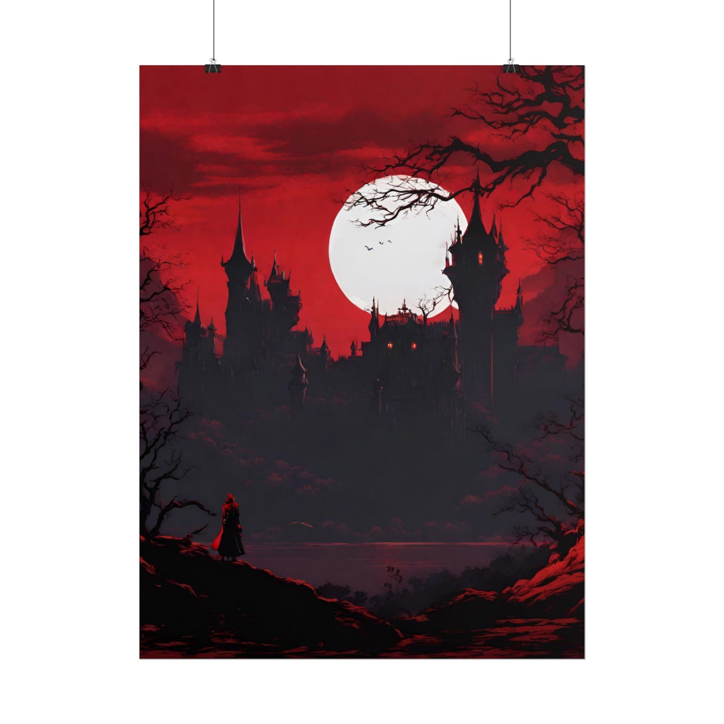 Castlevania Belmont Video Game Room Inspired Wall Decor | A Journey Into Horrid Evil Poster | Dracula Castle Vampire Night Wall Hanging