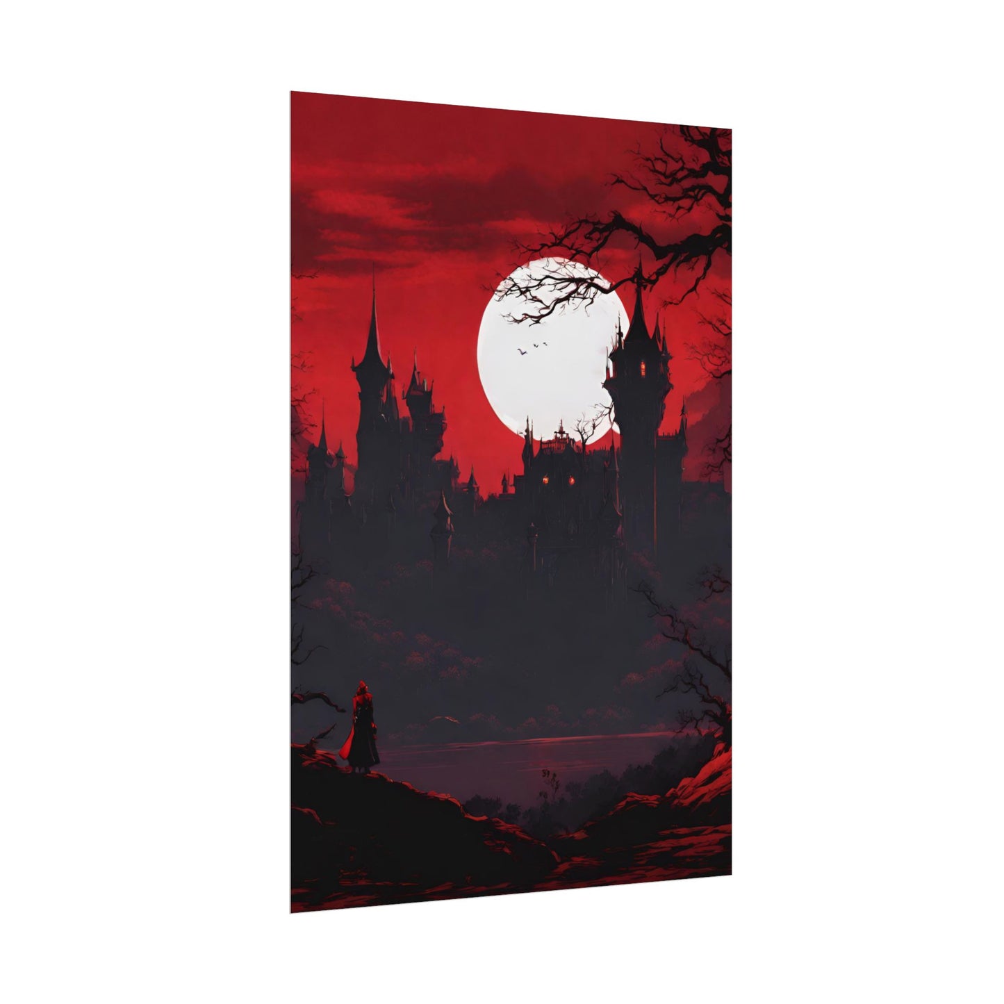 Castlevania Belmont Video Game Room Inspired Wall Decor | A Journey Into Horrid Evil Poster | Dracula Castle Vampire Night Wall Hanging