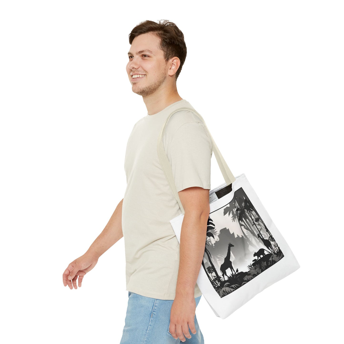 Giraffe Tote Bag | Savannah Forest Grocery Bag | Shadow Giraffes Nature Scene Travel Tote | Daily Office Traveler Tote Bag