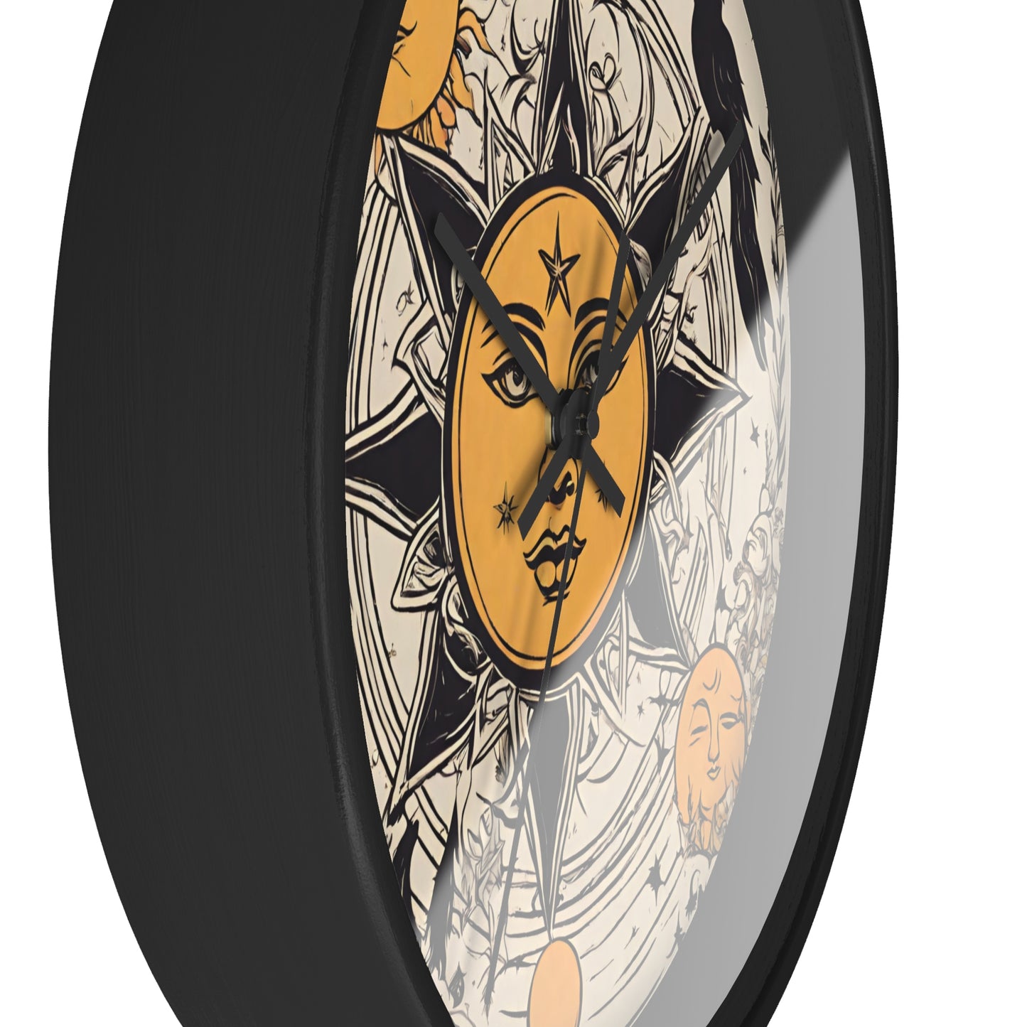Sun Solstice Wall Art Clock | Celestial Cycle Astronomy Wall Hanging | Raven Blackbird Mockingbird Home Office Solar System Wall Decor Gift