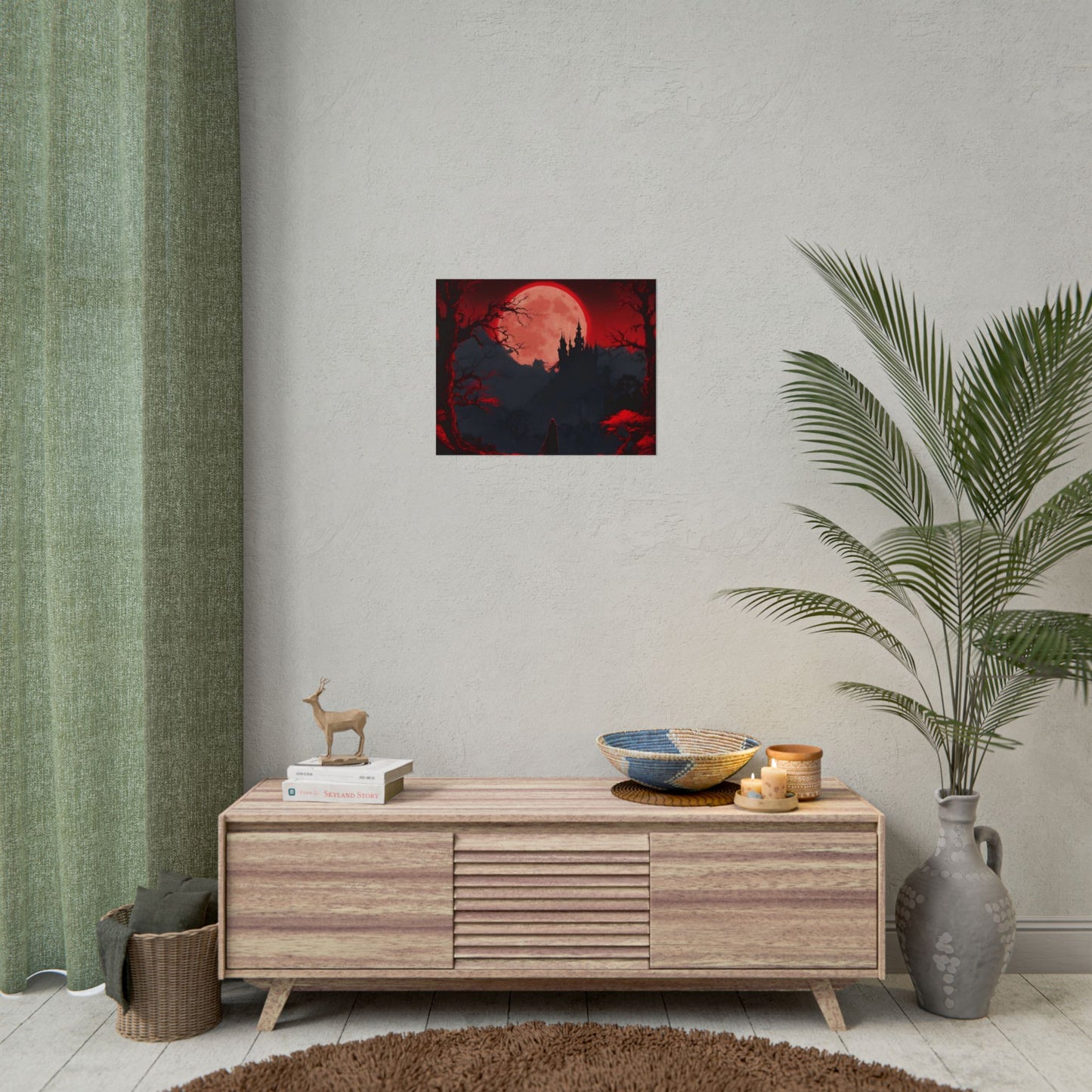 Castlevania Belmont Video Game Room Inspired Wall Decor | Cursed Ring of Lunar Blood Poster | Dracula Castle Vampire Night Wall Hanging