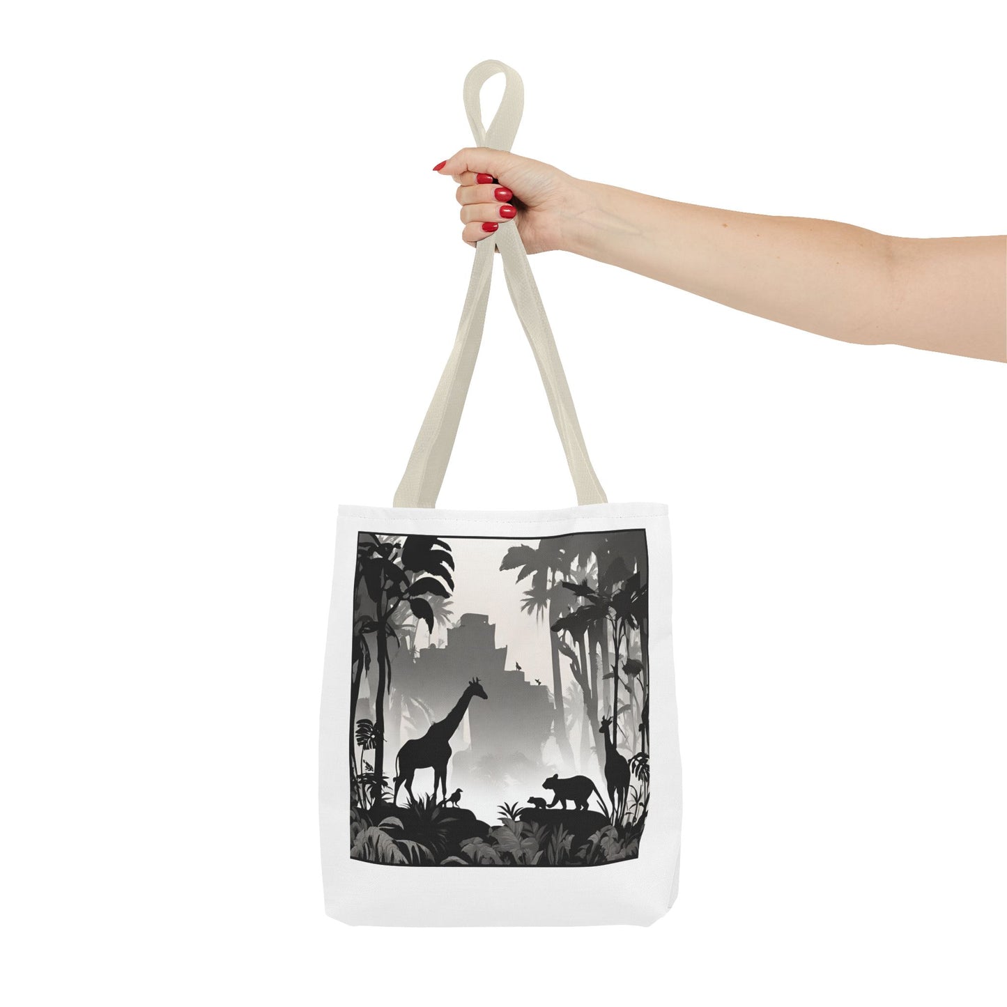 Giraffe Tote Bag | Savannah Forest Grocery Bag | Shadow Giraffes Nature Scene Travel Tote | Daily Office Traveler Tote Bag