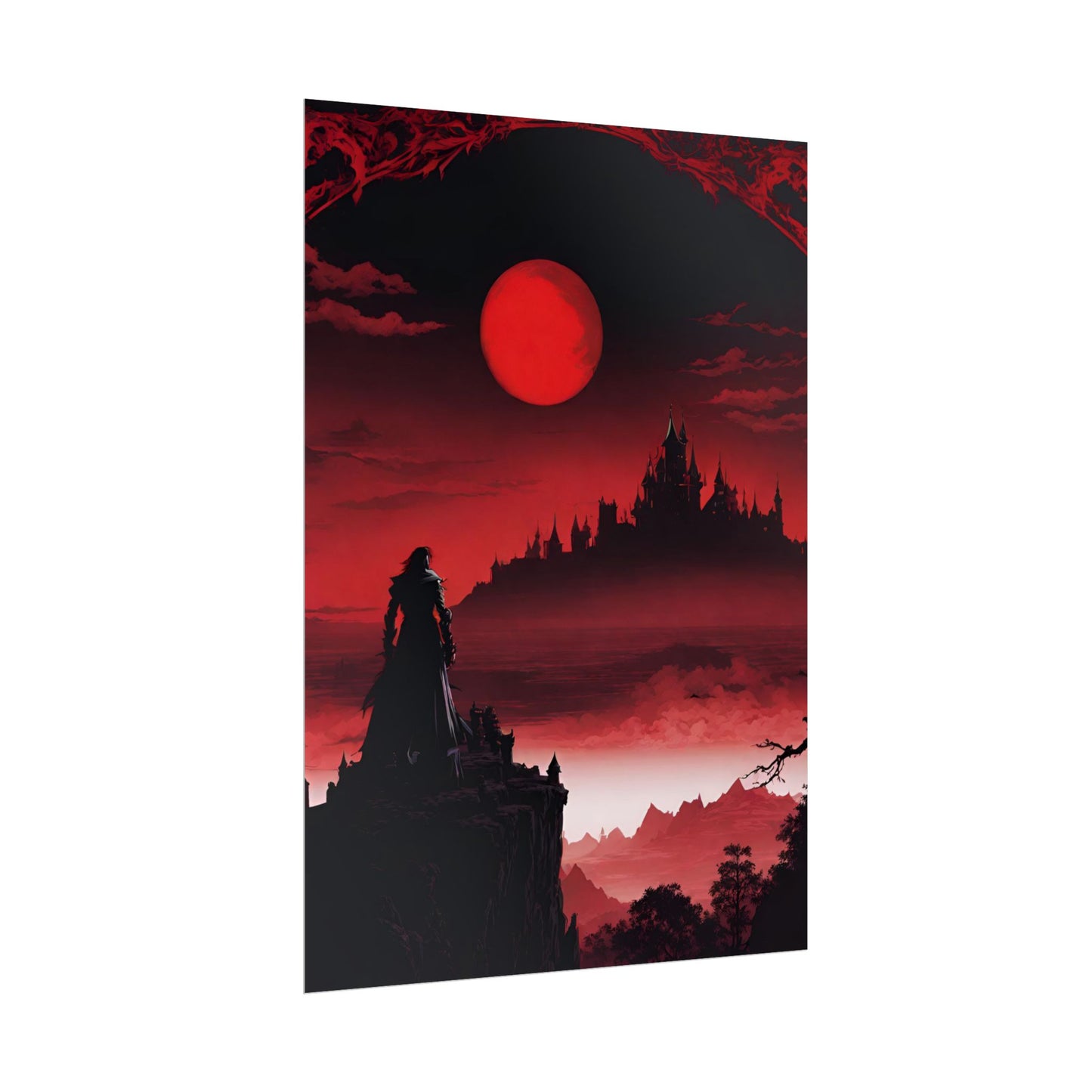 Castlevania Belmont Video Game Room Wall Decor | What A Horrible Night to Traverse the Darkness Art | Dracula Castle Vampire Wall Hanging