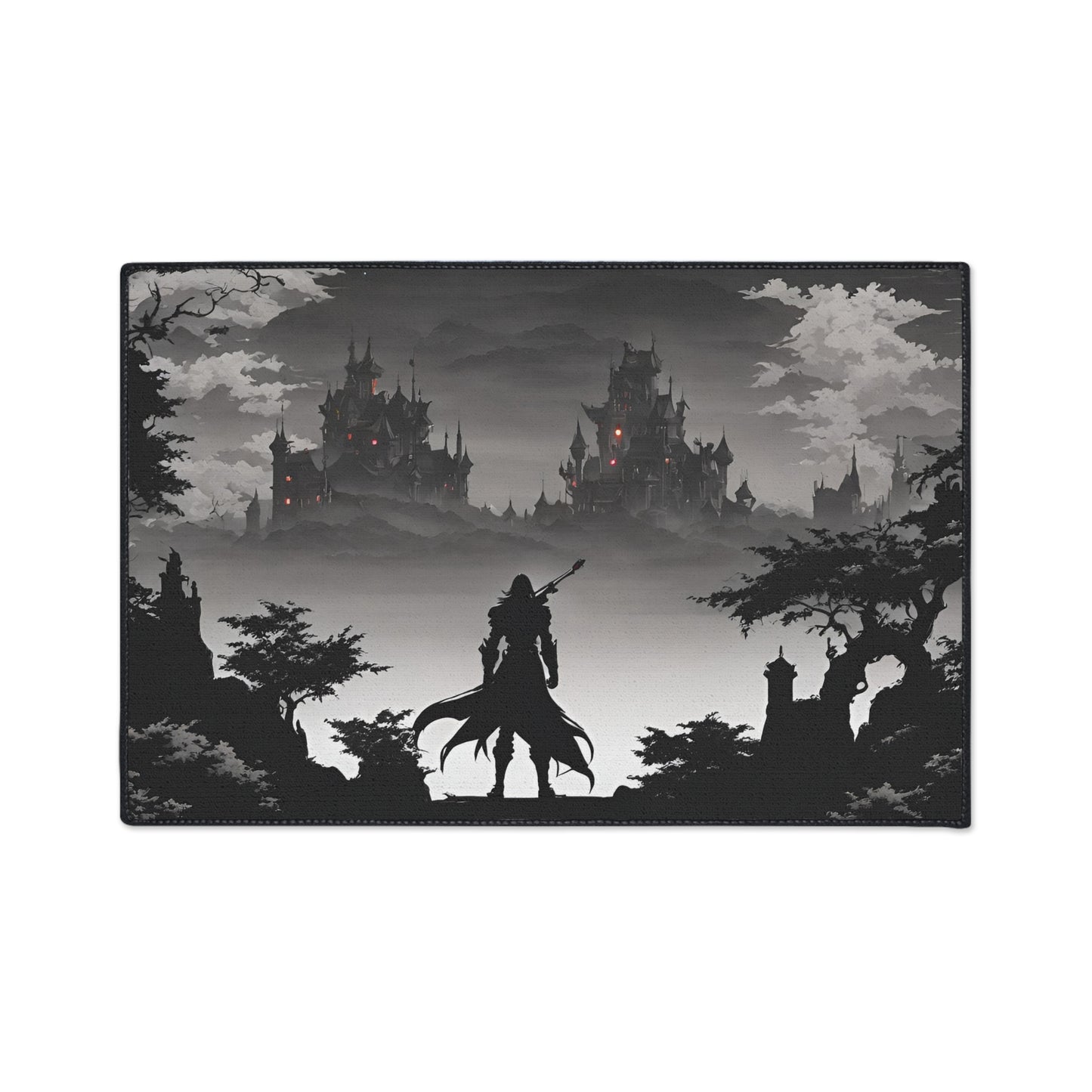 Castlevania Belmont Video Game Inspired Floor Mat | Death and Terror Await in the Dark of Night Bathroom Decor | Dracula Door Entry Gift