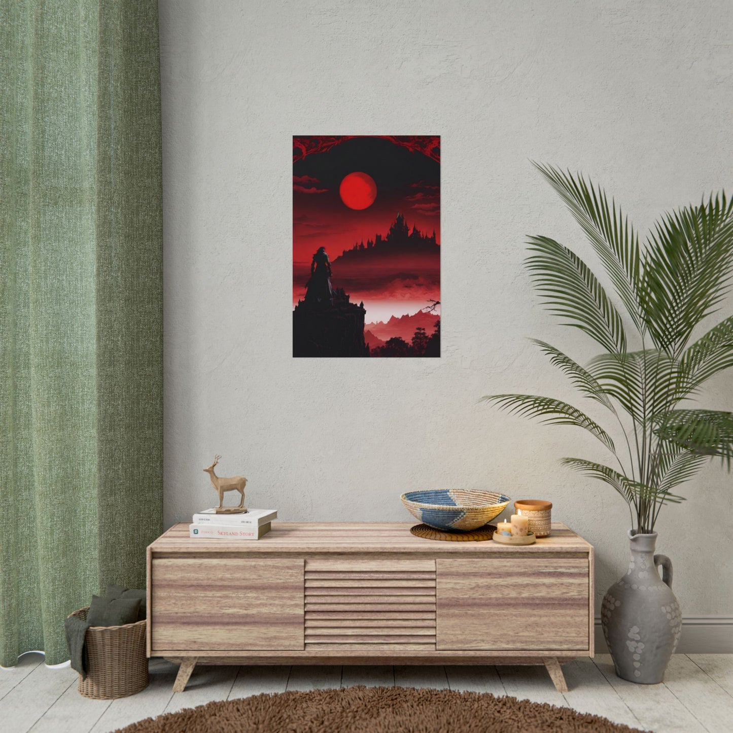 Castlevania Belmont Video Game Room Wall Decor | What A Horrible Night to Traverse the Darkness Art | Dracula Castle Vampire Wall Hanging