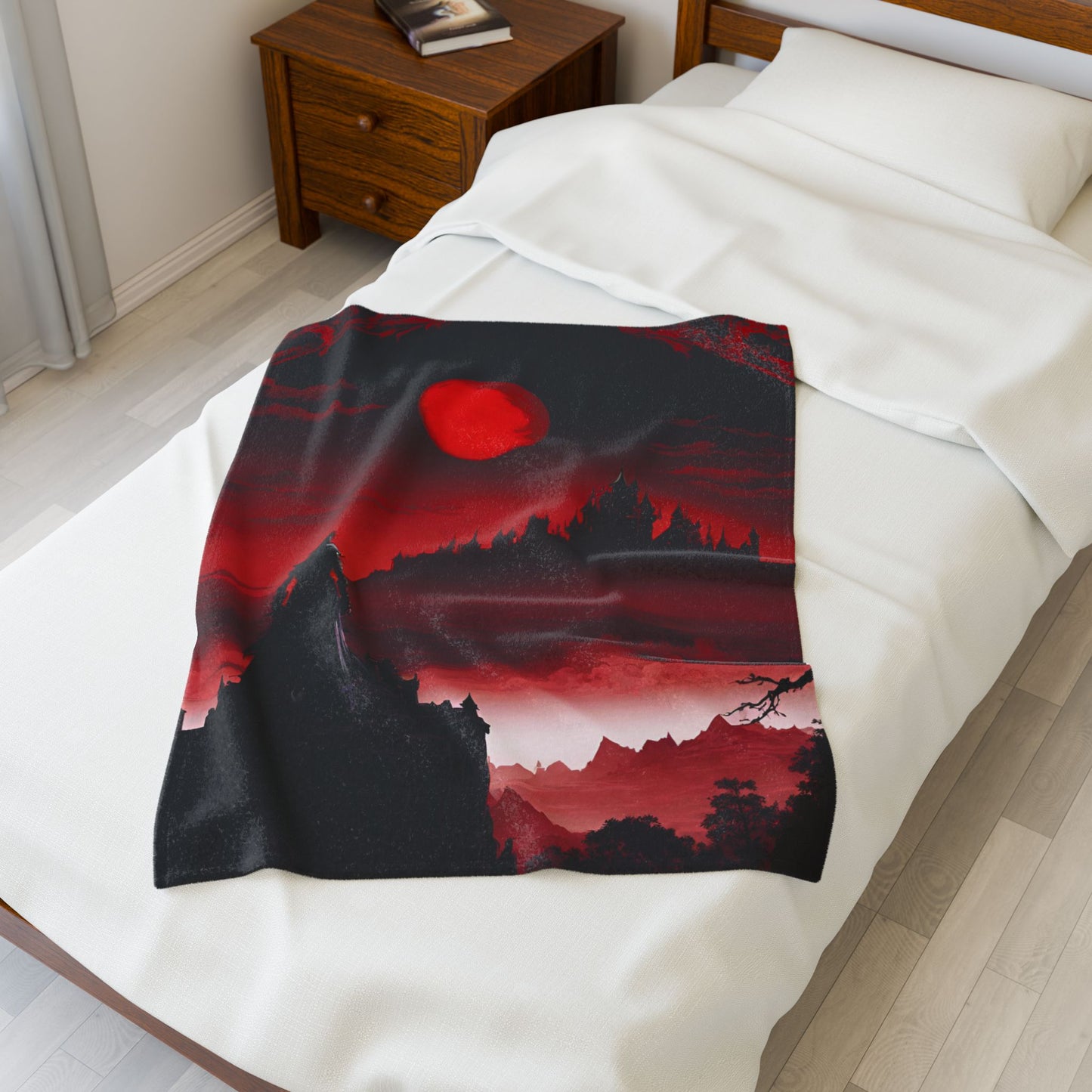 Castlevania Belmont Video Game Blanket | What A Horrible Night to Traverse the Darkness Fleece Throw | Dracula Castle Bed or Couch Cover