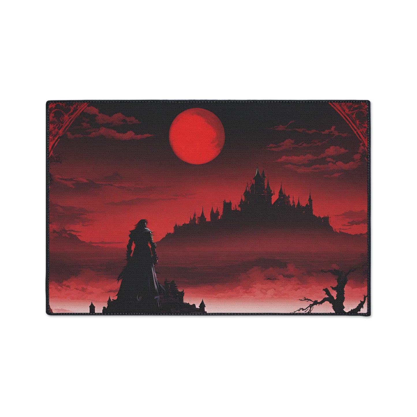 Castlevania Belmont Video Game Inspired Floor Mat | Death and Terror Await in the Dark of Night Bathroom Decor | Dracula Door Entry Gift