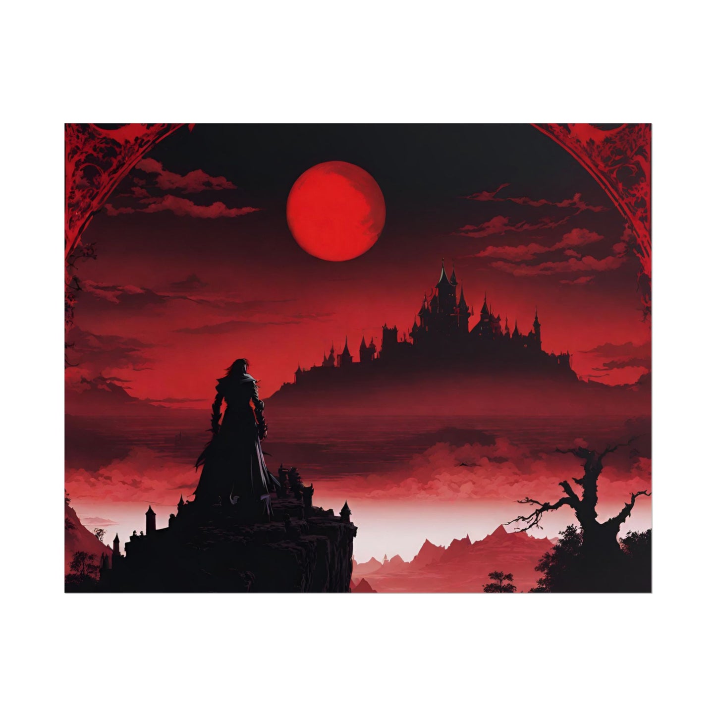 Castlevania Belmont Video Game Room Wall Decor | What A Horrible Night to Traverse the Darkness Art | Dracula Castle Vampire Wall Hanging