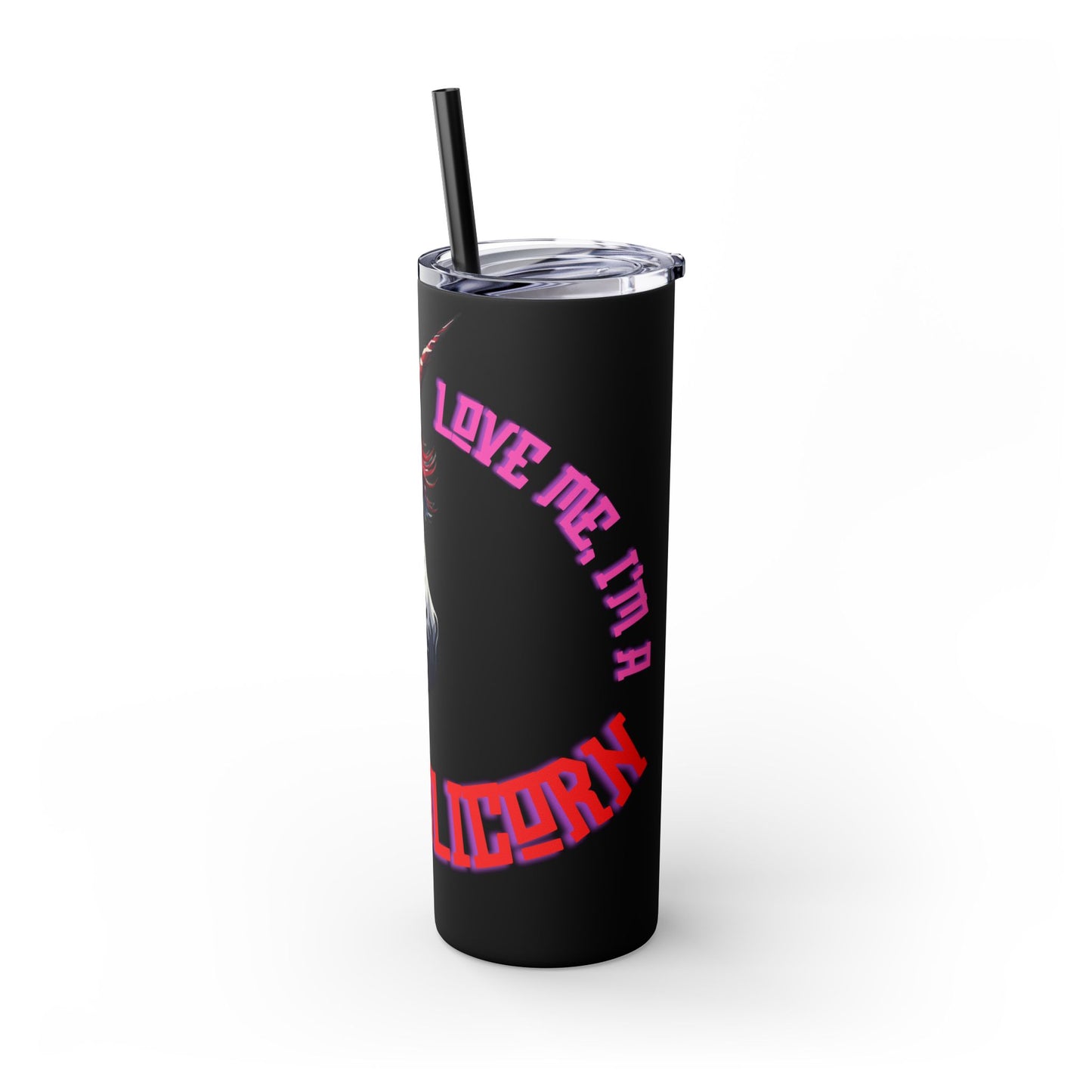 Patriotic American Unicorn Skinny Tumbler | United States Freedom Loving Horse Insulated Cup | US Flag Veteran Gift Patriot Drink Traveler