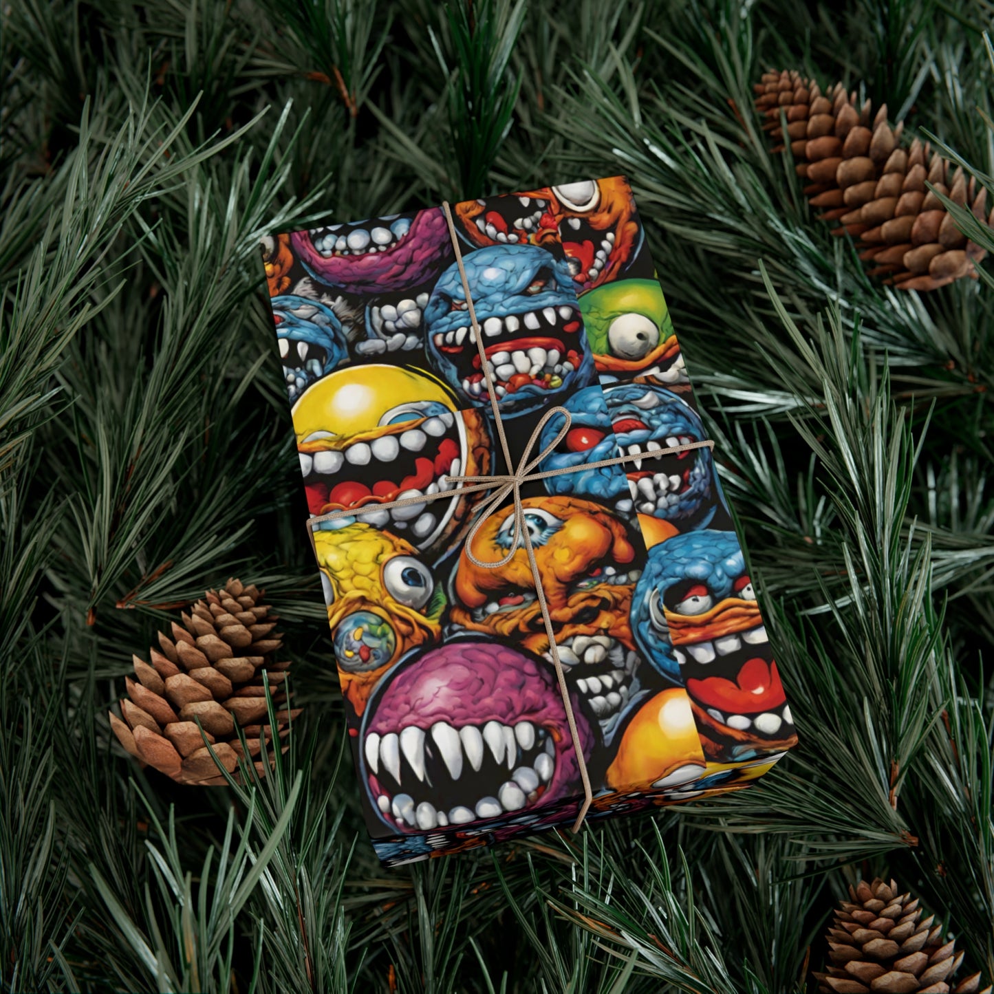 Retro Birthday Wrap | Vintage 80s Toys Madballs Inspired Gift Paper | Saturday Morning Cartoon 1980s Lover Party Wrapping | Special Occasion