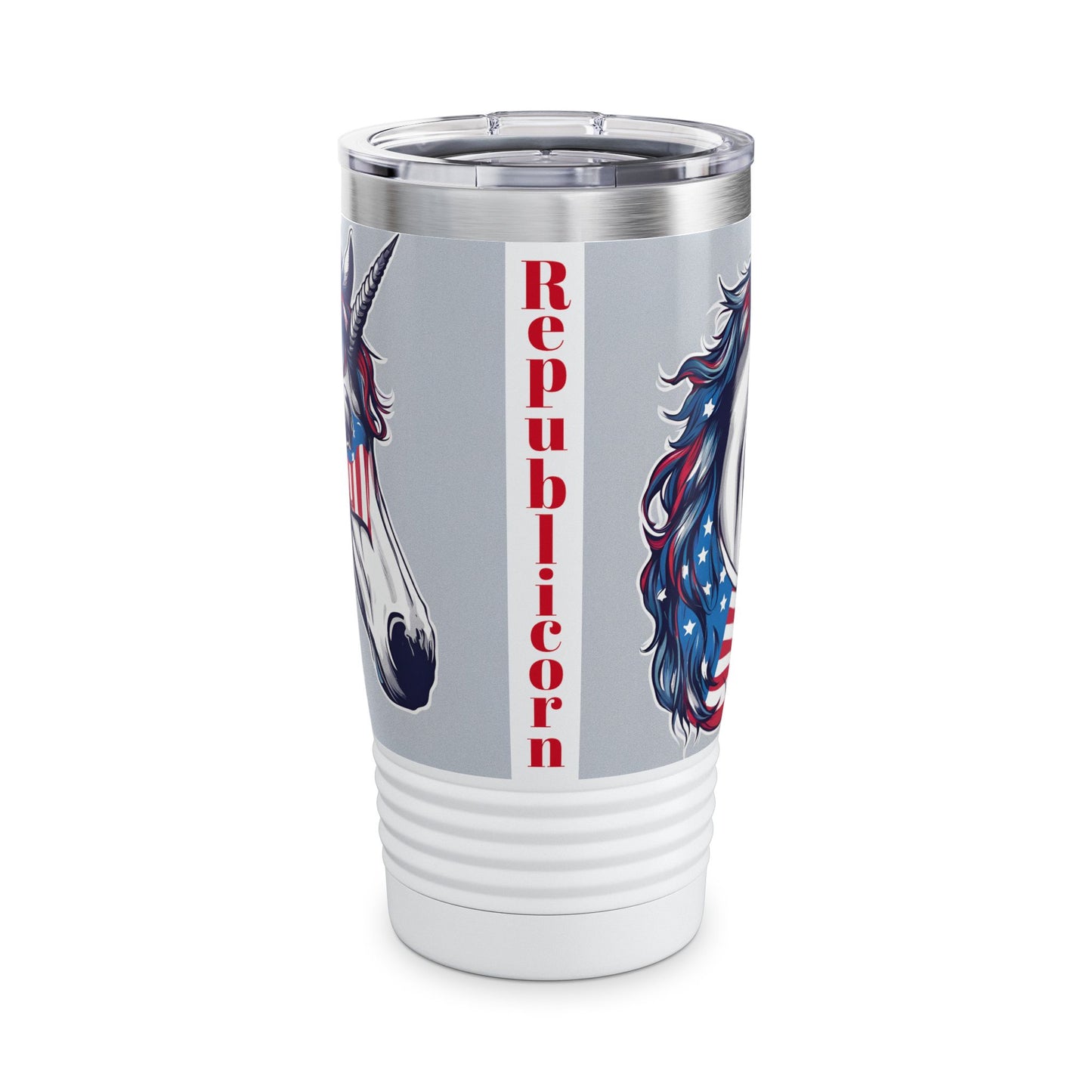 Patriotic Unicorn Tumbler | American Flag Election Traveler | United States Flag Patriot Veteran Gift | Freedom Loving Horse Road Drink Cup