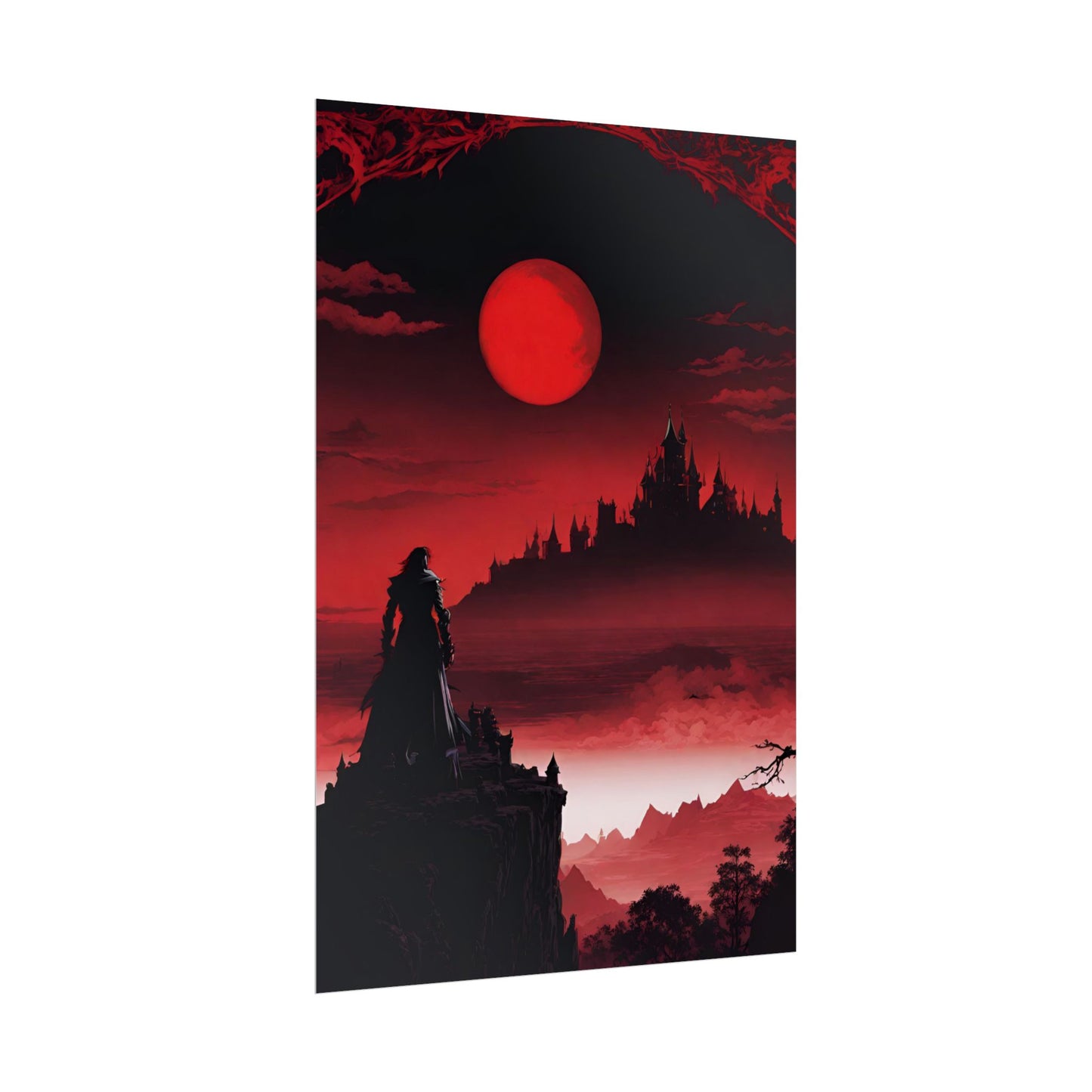 Castlevania Belmont Video Game Room Wall Decor | What A Horrible Night to Traverse the Darkness Art | Dracula Castle Vampire Wall Hanging