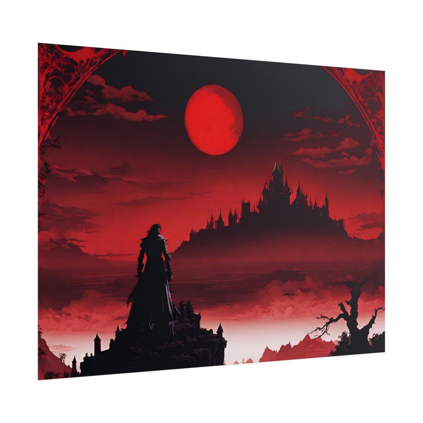 Castlevania Belmont Video Game Room Wall Decor | What A Horrible Night to Traverse the Darkness Art | Dracula Castle Vampire Wall Hanging