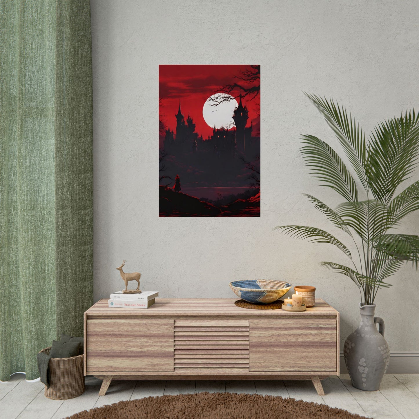 Castlevania Belmont Video Game Room Inspired Wall Decor | A Journey Into Horrid Evil Poster | Dracula Castle Vampire Night Wall Hanging