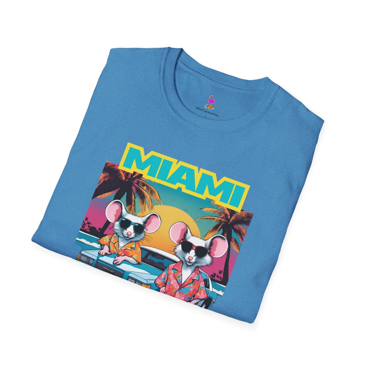 Miami Vice 80s TV Spoof T-Shirt, Funny Miami Mice Parody Shirt, Television Humor Tee, Unisex Softstyle Top, Retro Series Graphic Tee